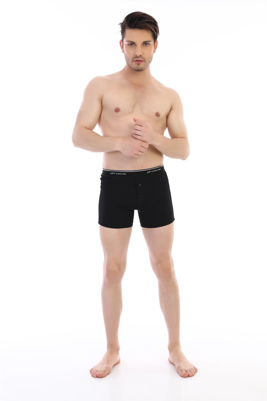Erkek Elastanlı Biyeli Siyah Boxer Şort 880
