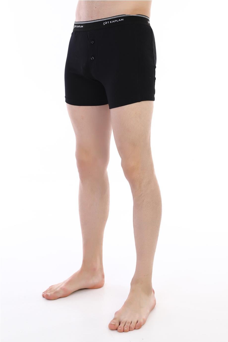 Erkek Elastanlı Biyeli Siyah Boxer Şort 880