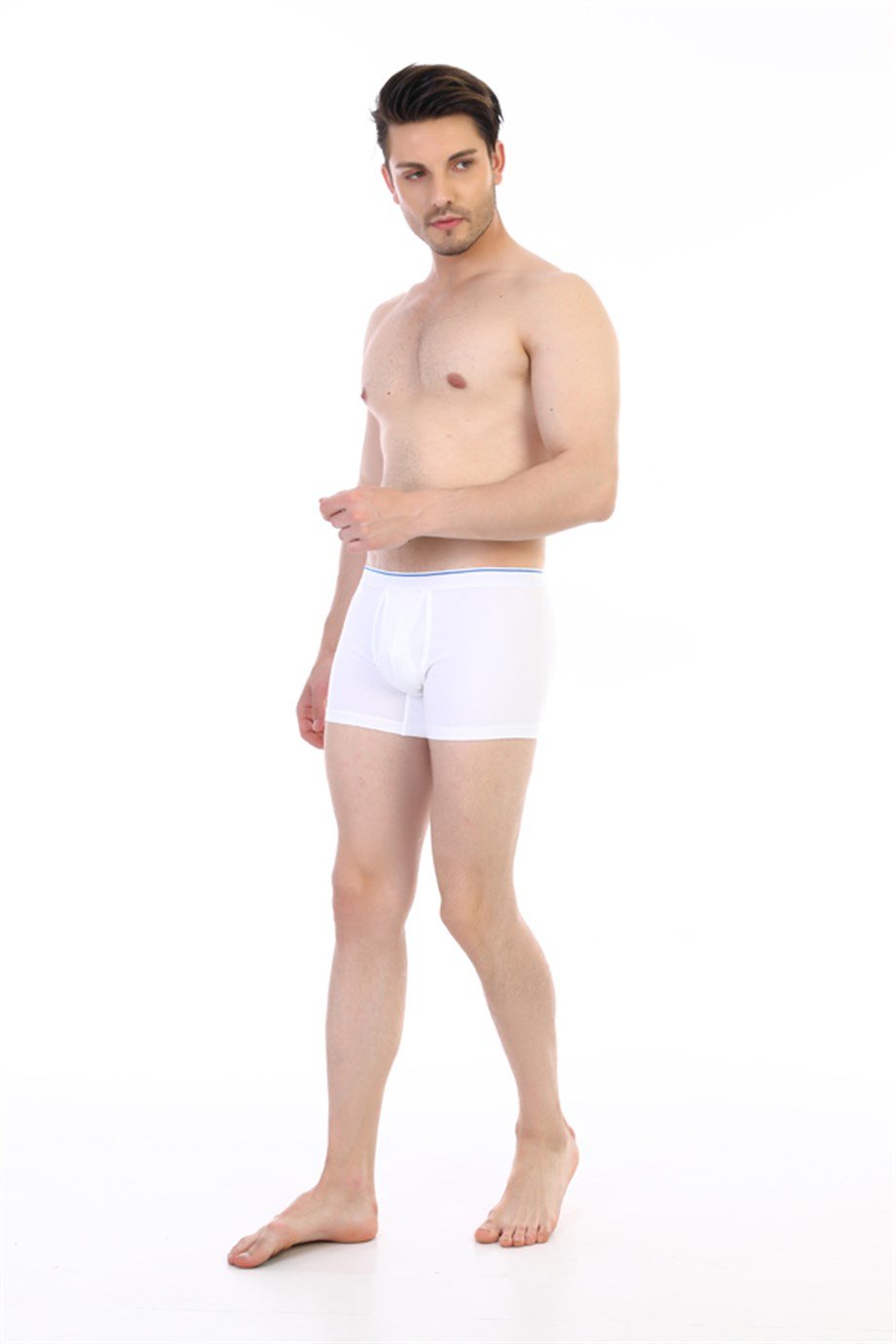 Erkek Elastanlı Cepli Beyaz Boxer 0888