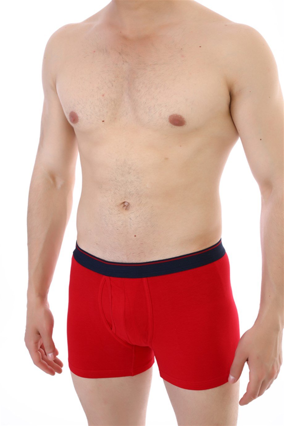 Erkek Elastanlı Cepli Kırmızı Boxer 0888