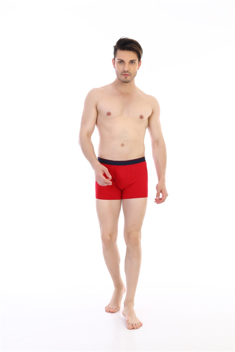 Erkek Elastanlı Cepli Kırmızı Boxer 0888