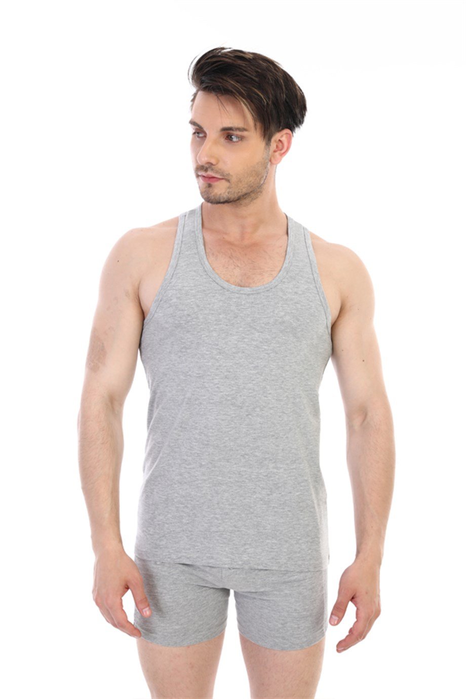 Erkek Elastanlı Gri Atlet 0917