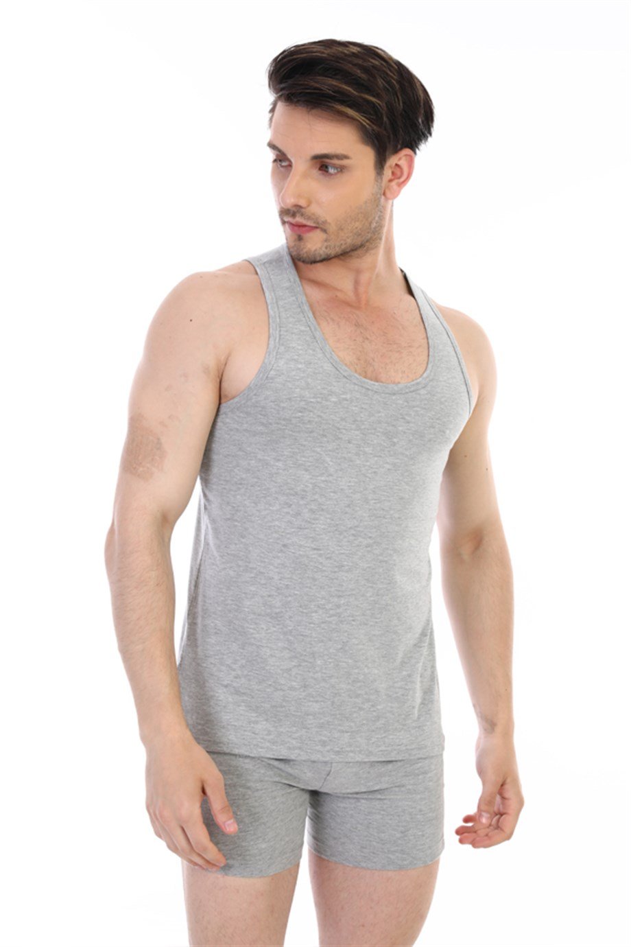 Erkek Elastanlı Gri Atlet 0917