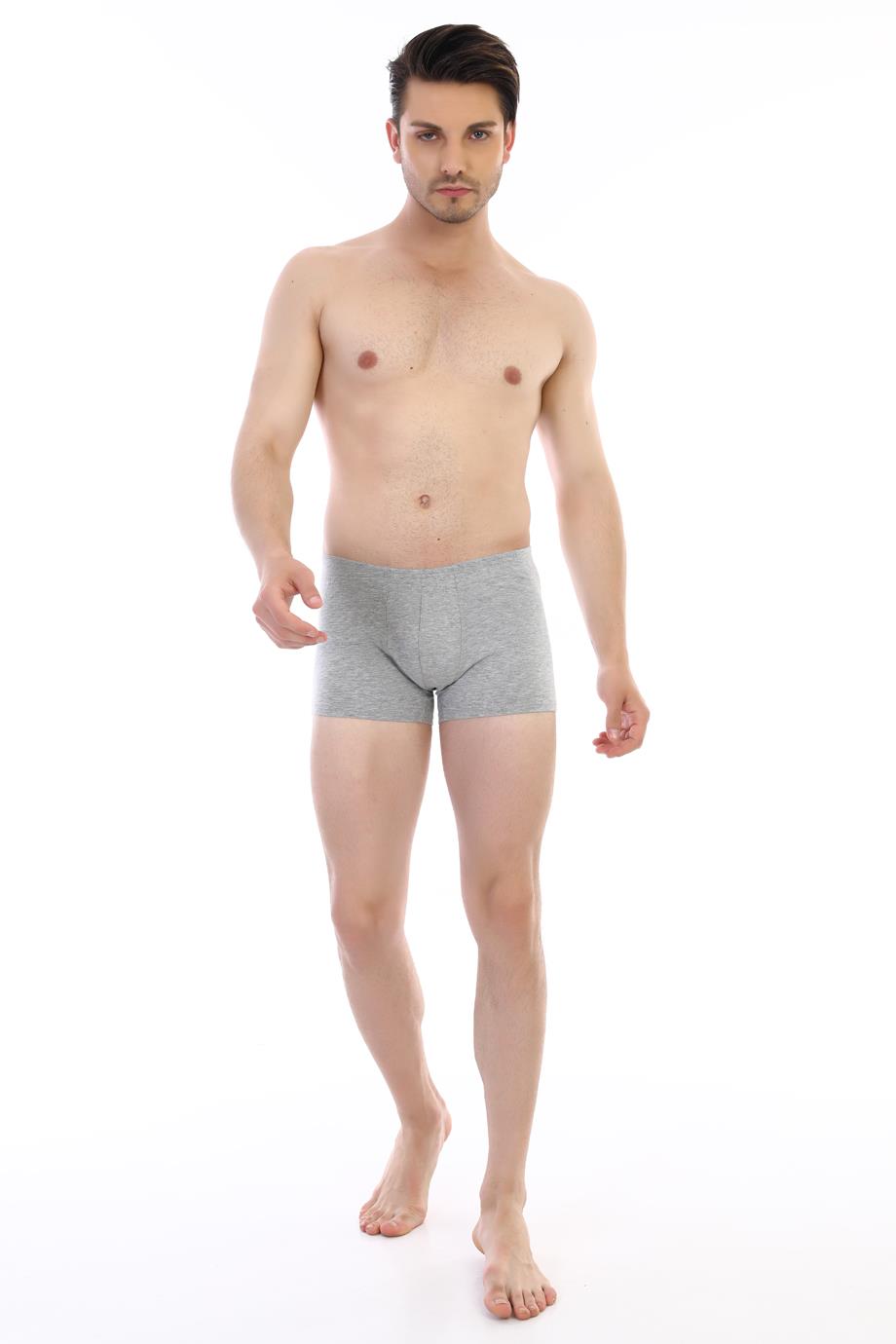 Erkek Elastanlı Gri Boxer 810