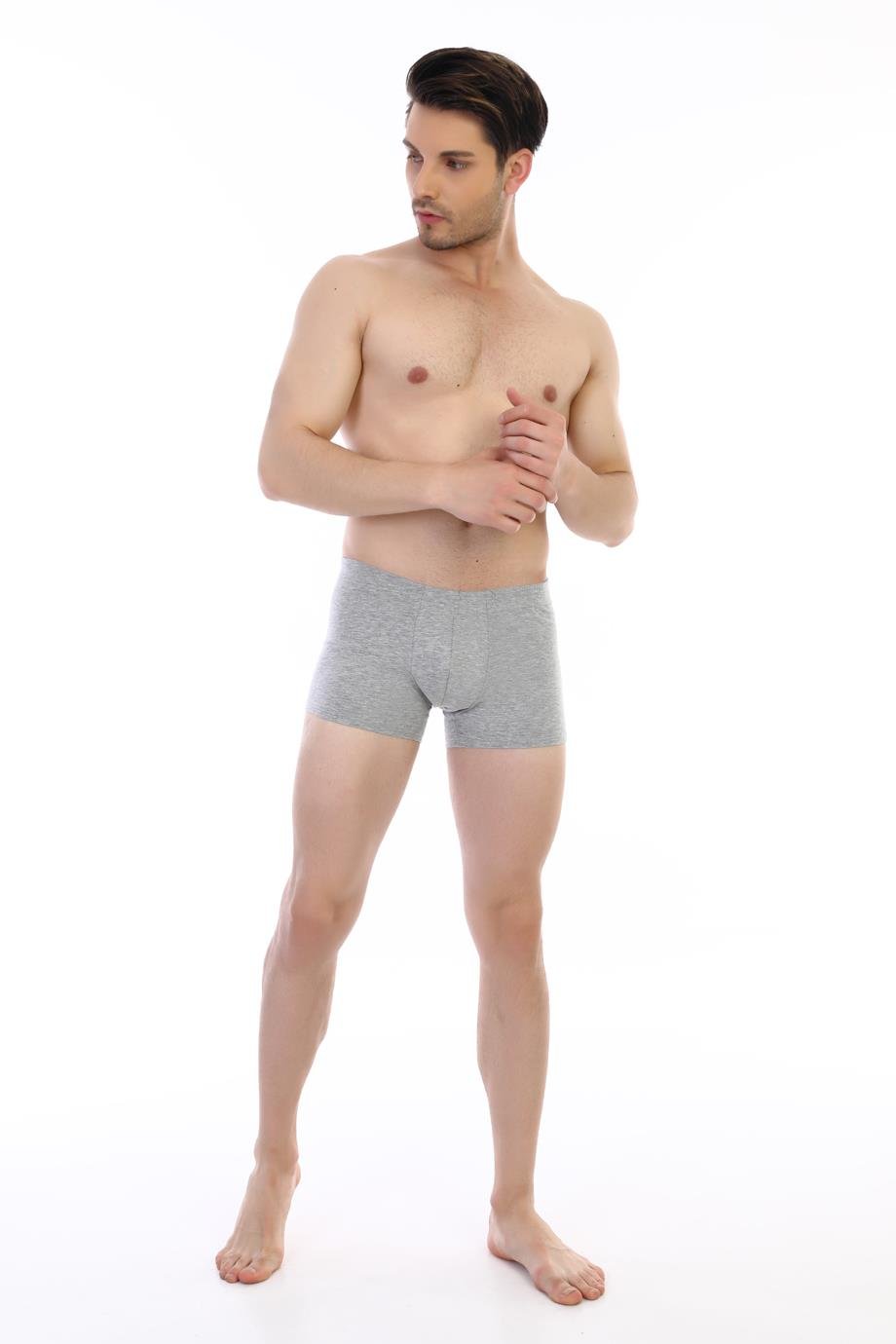 Erkek Elastanlı Gri Boxer 810