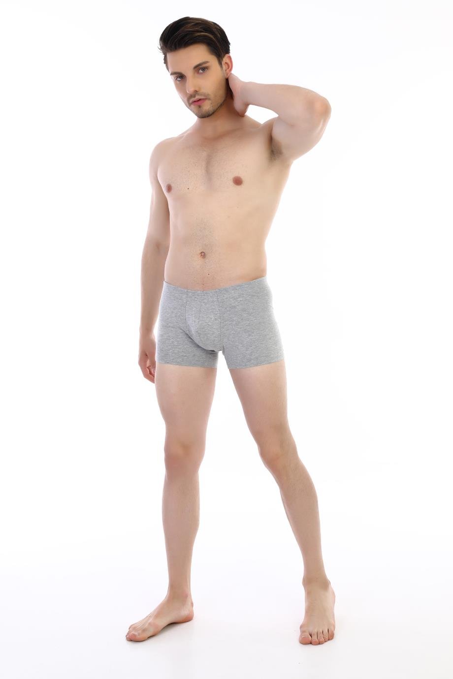 Erkek Elastanlı Gri Boxer 810