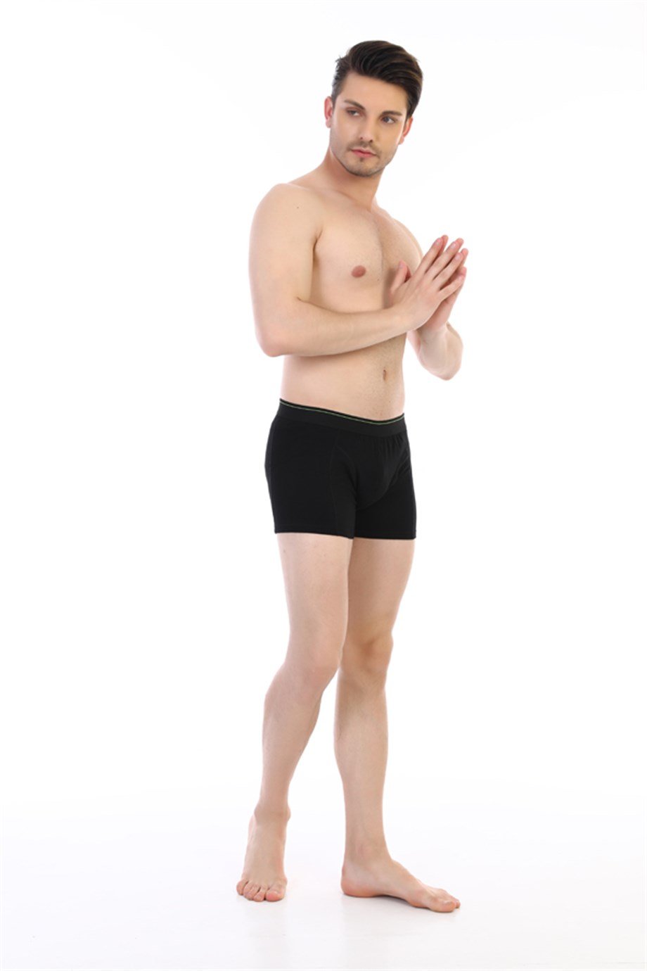 Erkek Elastanlı Siyah Boxer 0889