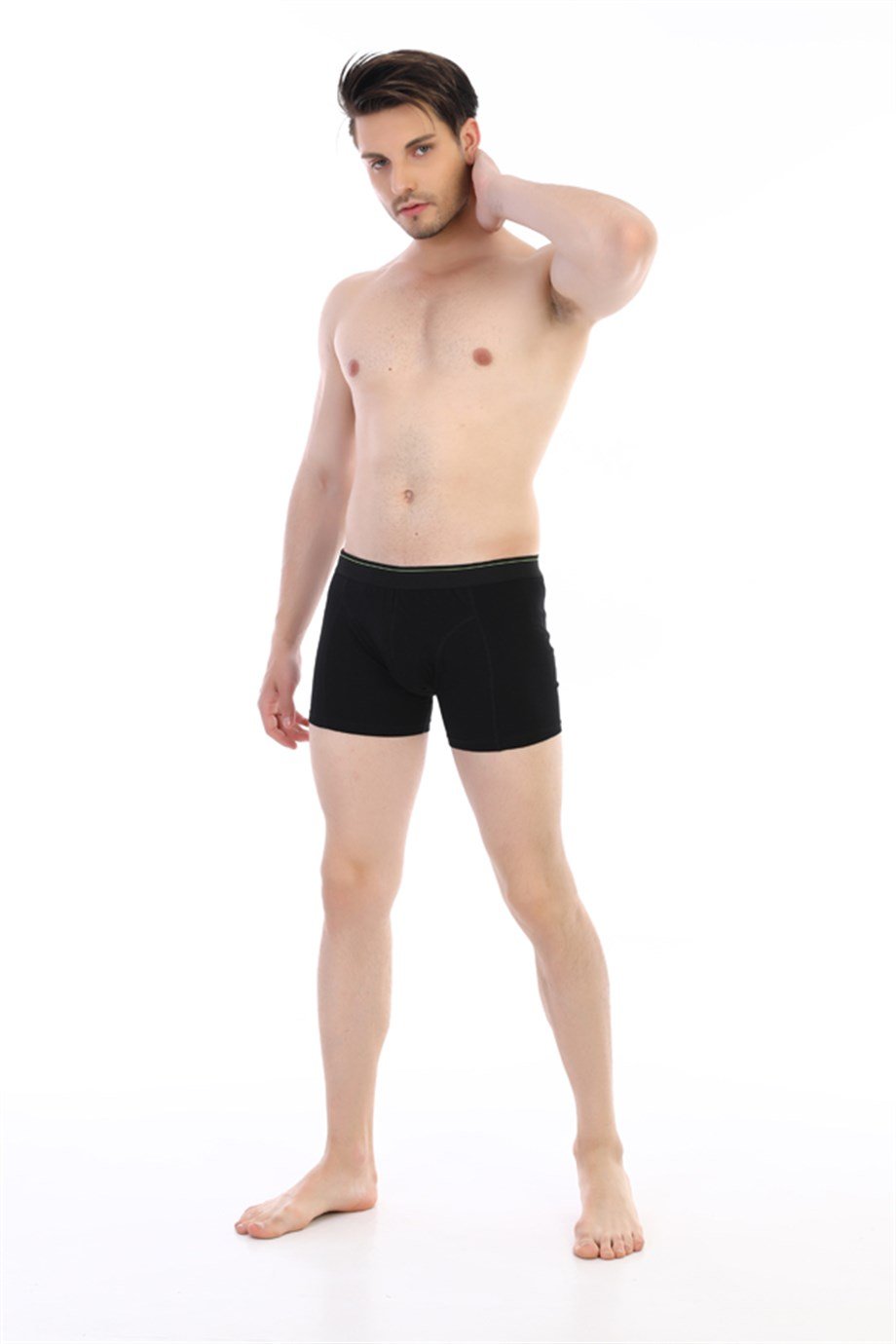 Erkek Elastanlı Siyah Boxer 0889