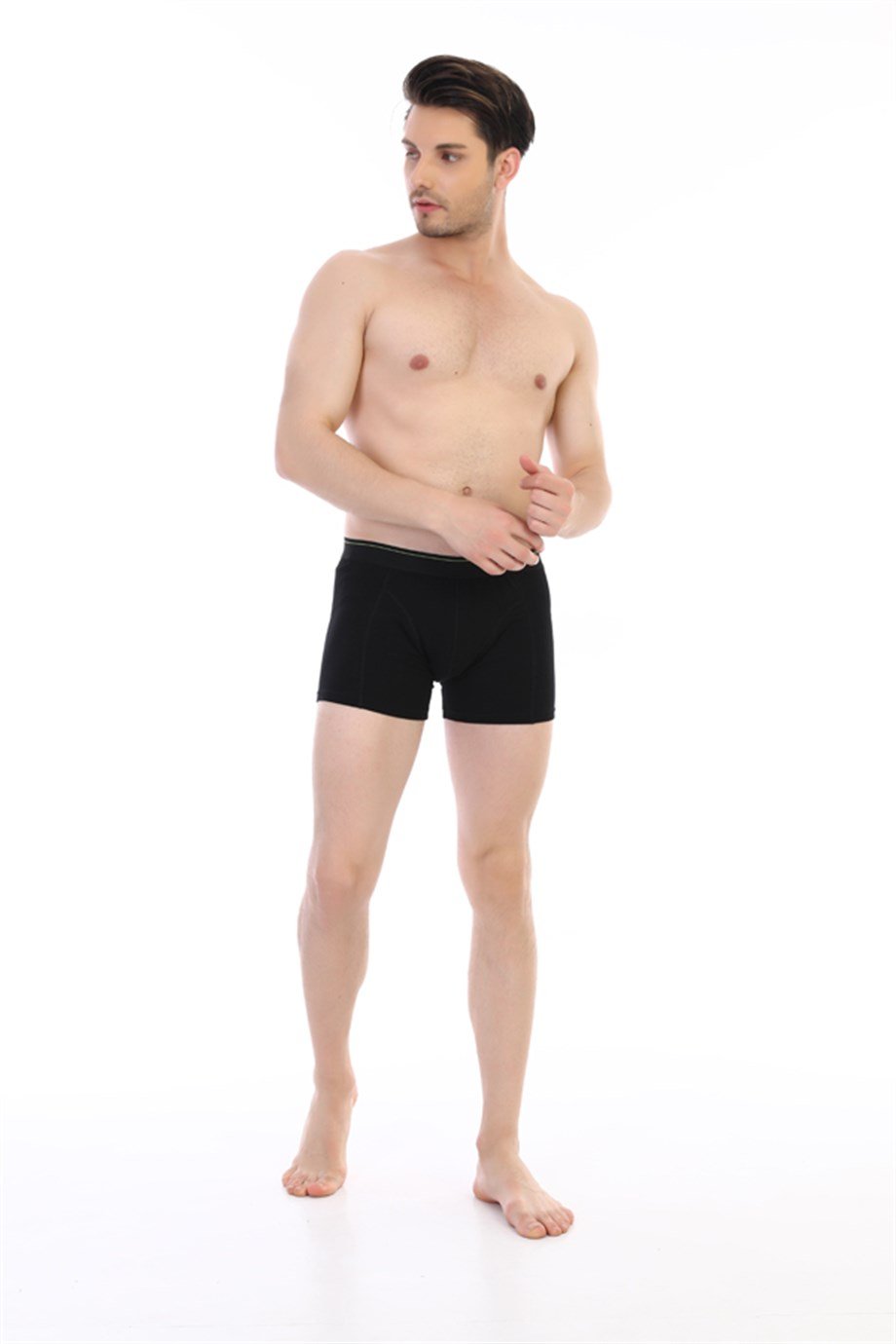 Erkek Elastanlı Siyah Boxer 0889