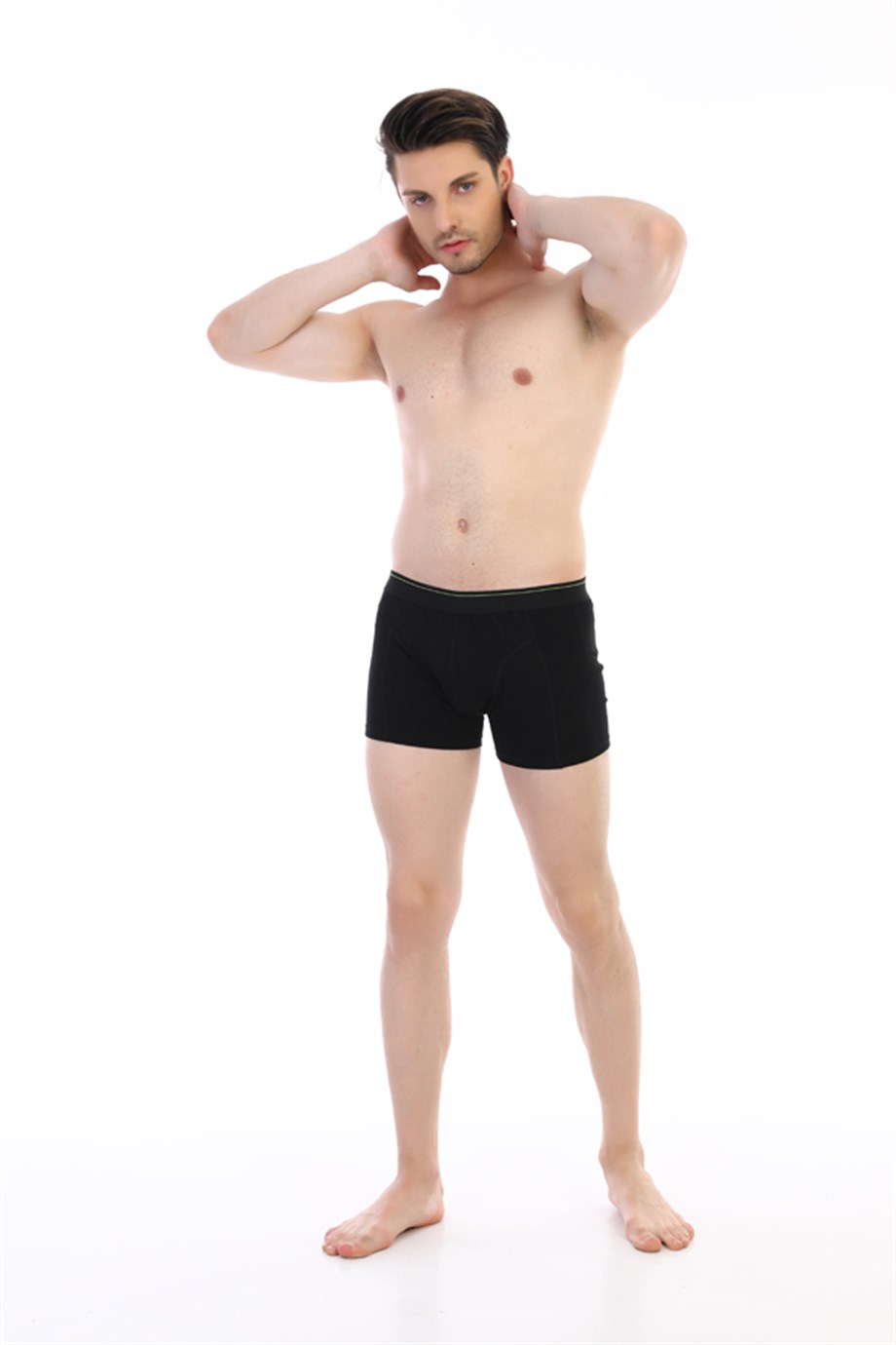 Erkek Elastanlı Siyah Boxer 0889