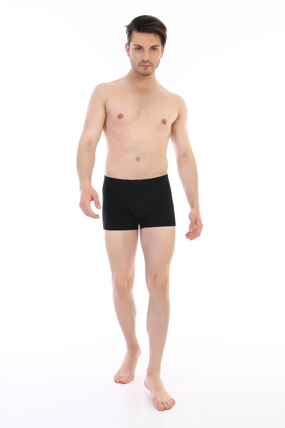 Erkek Elastanlı Siyah Boxer 810