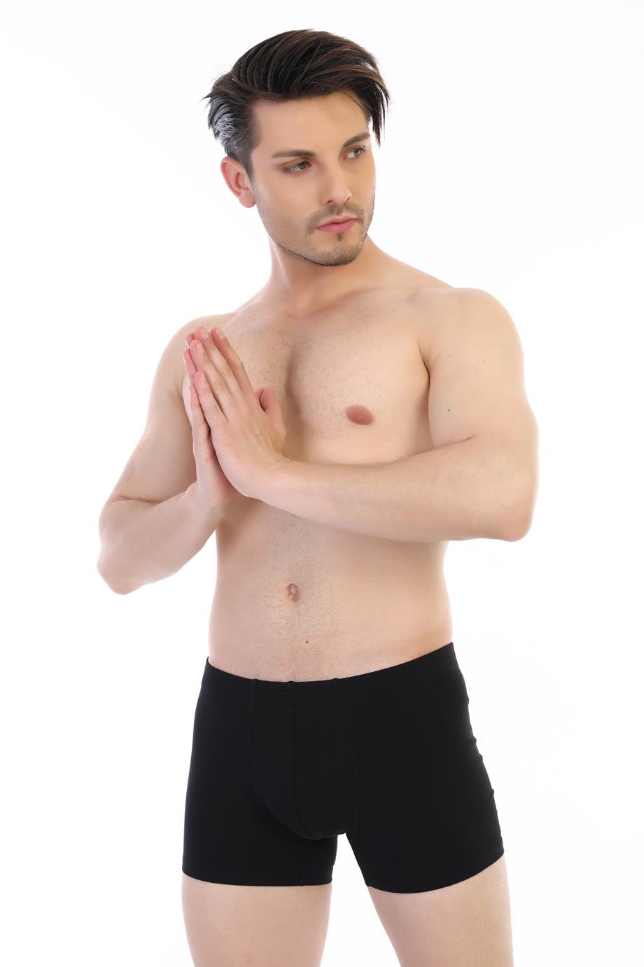 Erkek Elastanlı Siyah Boxer 810