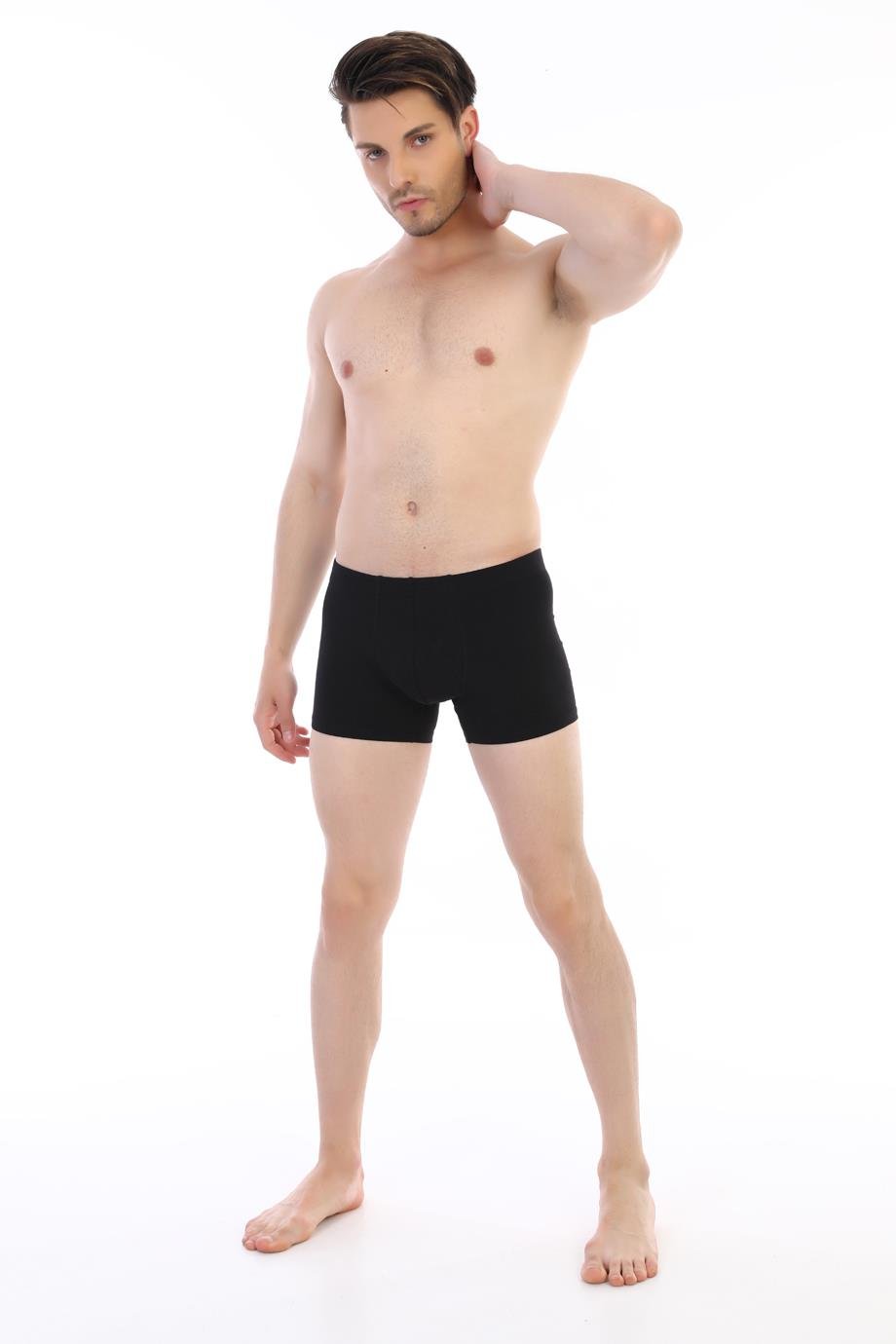 Erkek Elastanlı Siyah Boxer 810