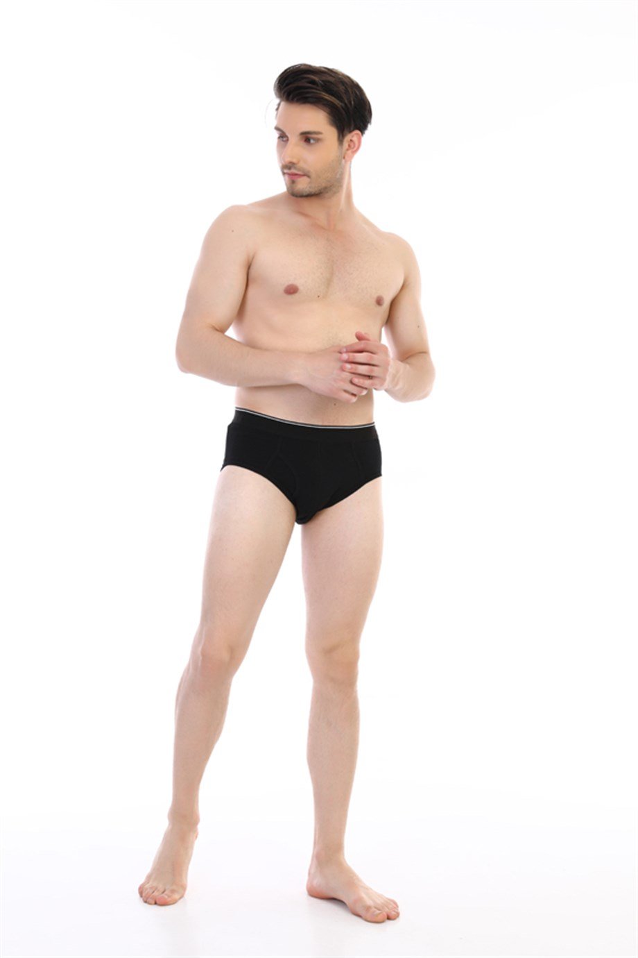 Erkek Elastanlı Siyah Slip 0887
