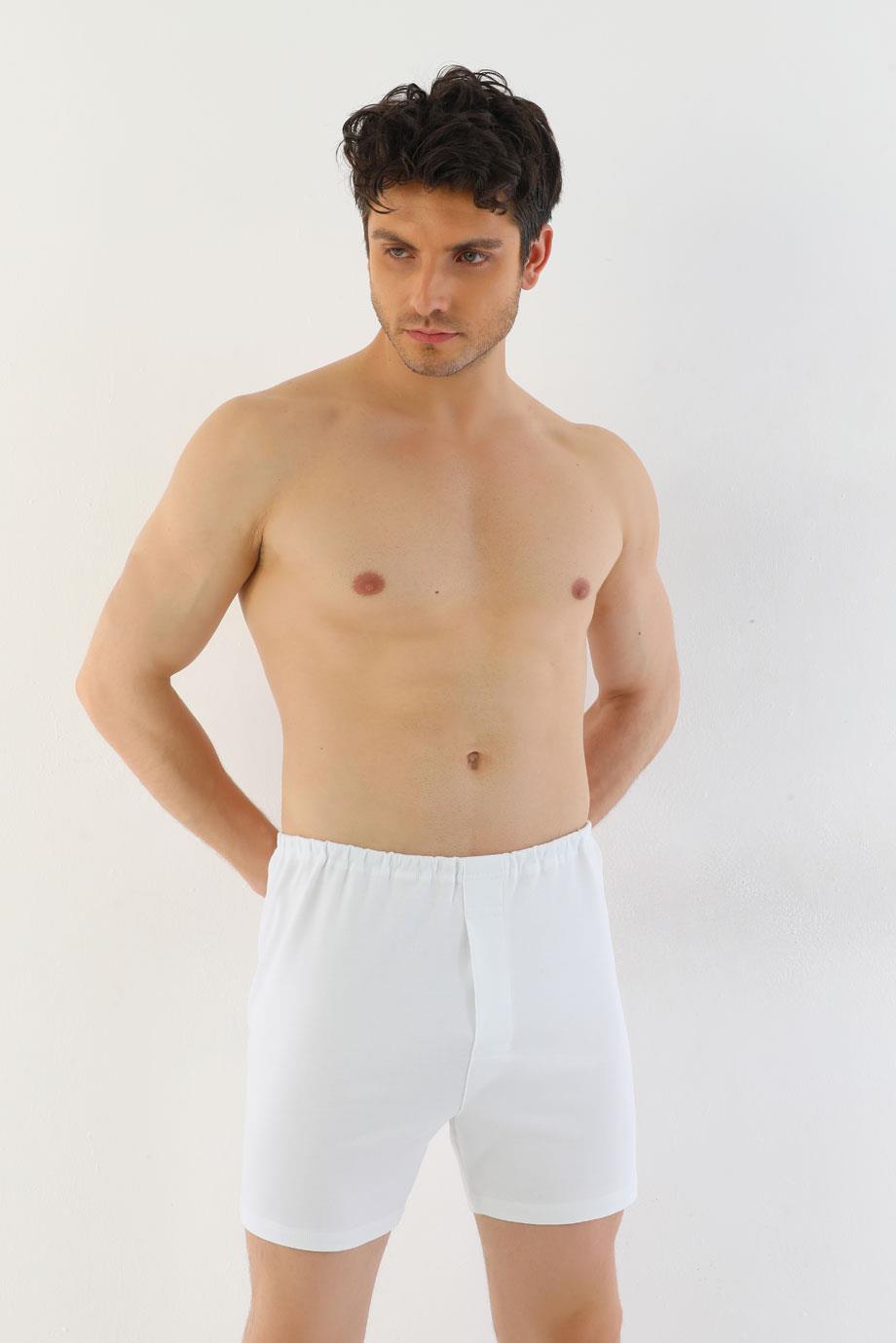 Erkek Interlok Beyaz Boxer 790