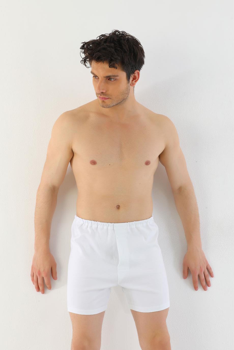 Erkek Interlok Beyaz Boxer 790