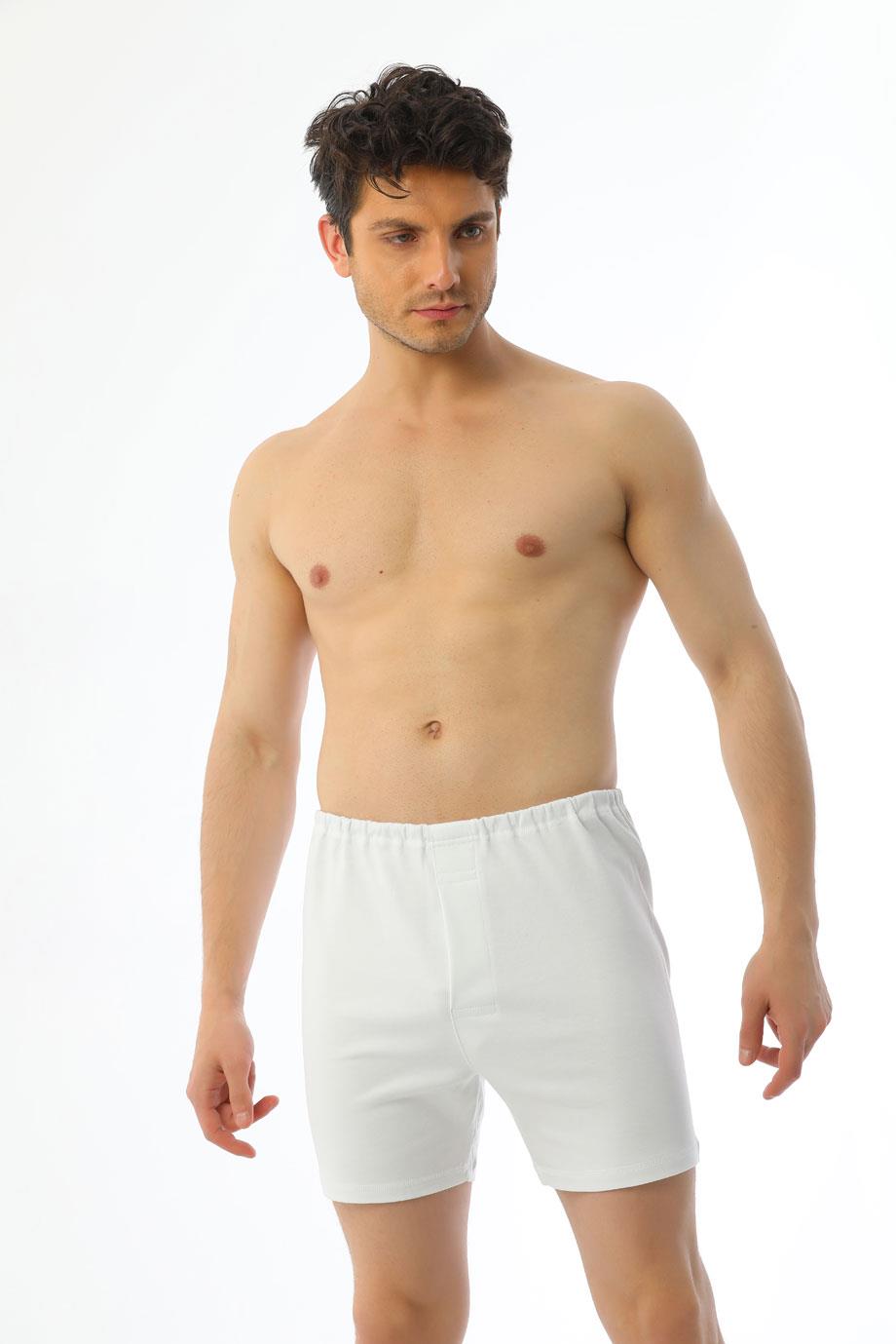 Erkek Interlok Beyaz Boxer 790