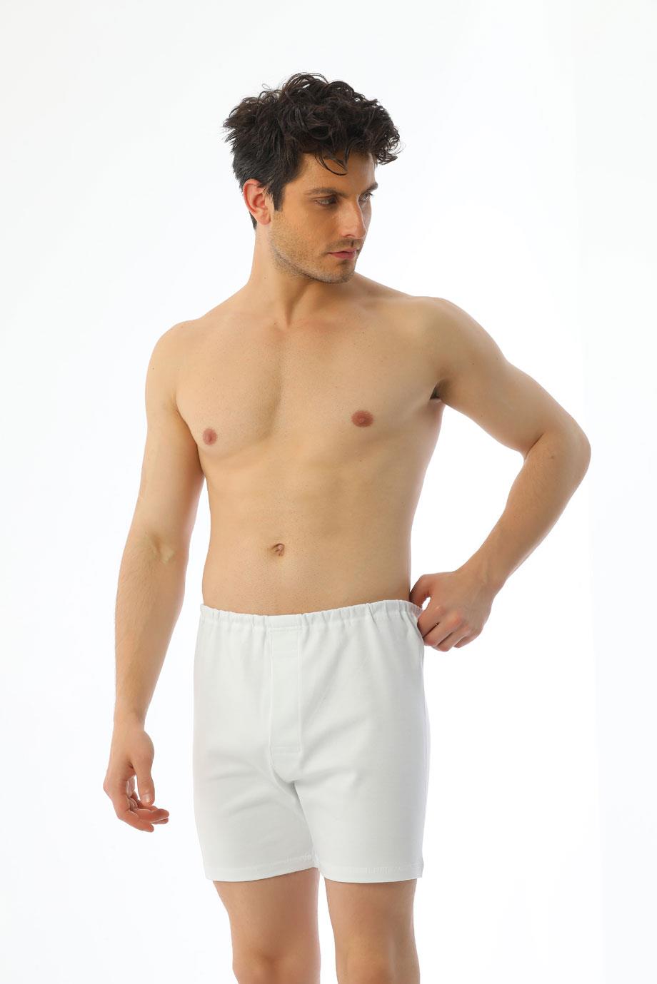Erkek Interlok Beyaz Boxer 790
