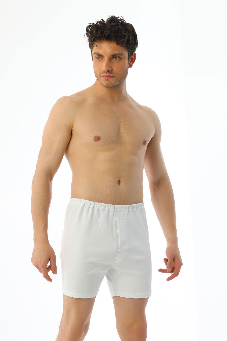Erkek Interlok Beyaz Boxer 790