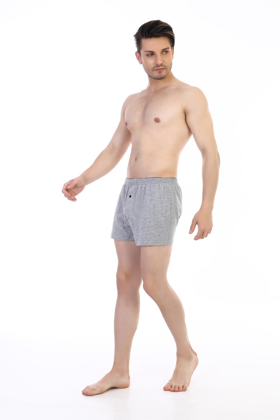 Erkek Penye Gri Boxer 805