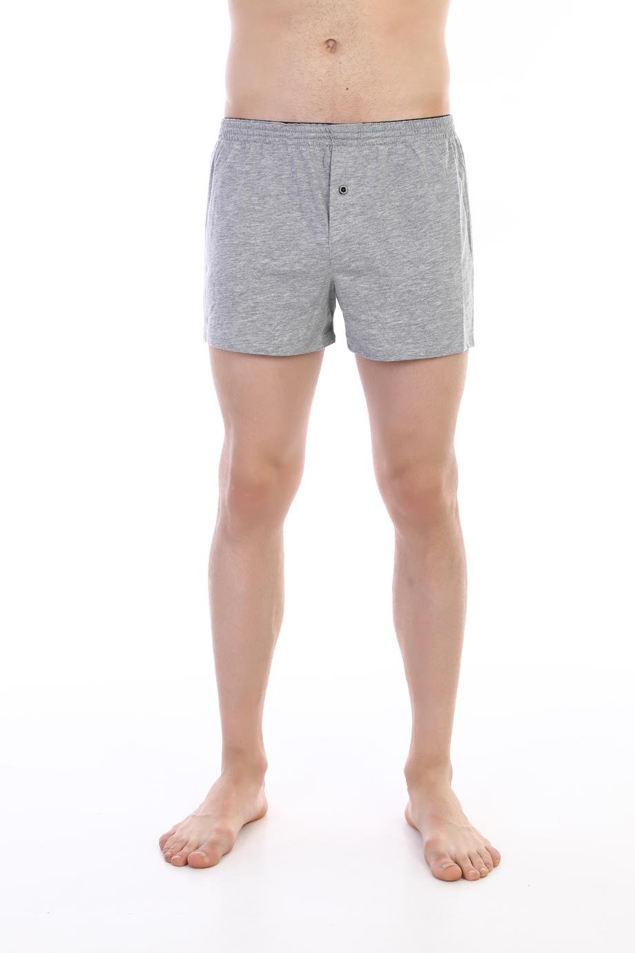 Erkek Penye Gri Boxer 805
