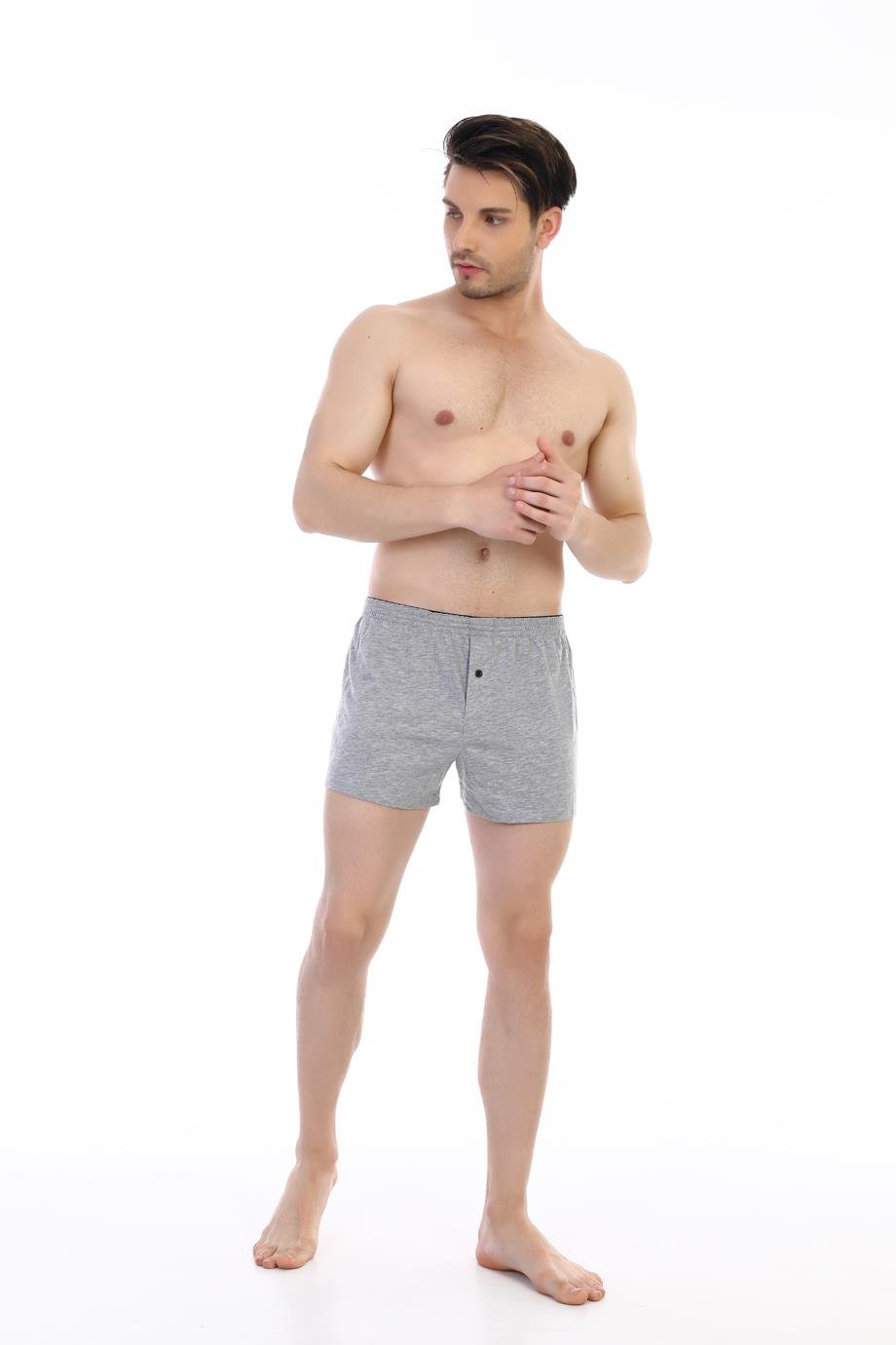 Erkek Penye Gri Boxer 805