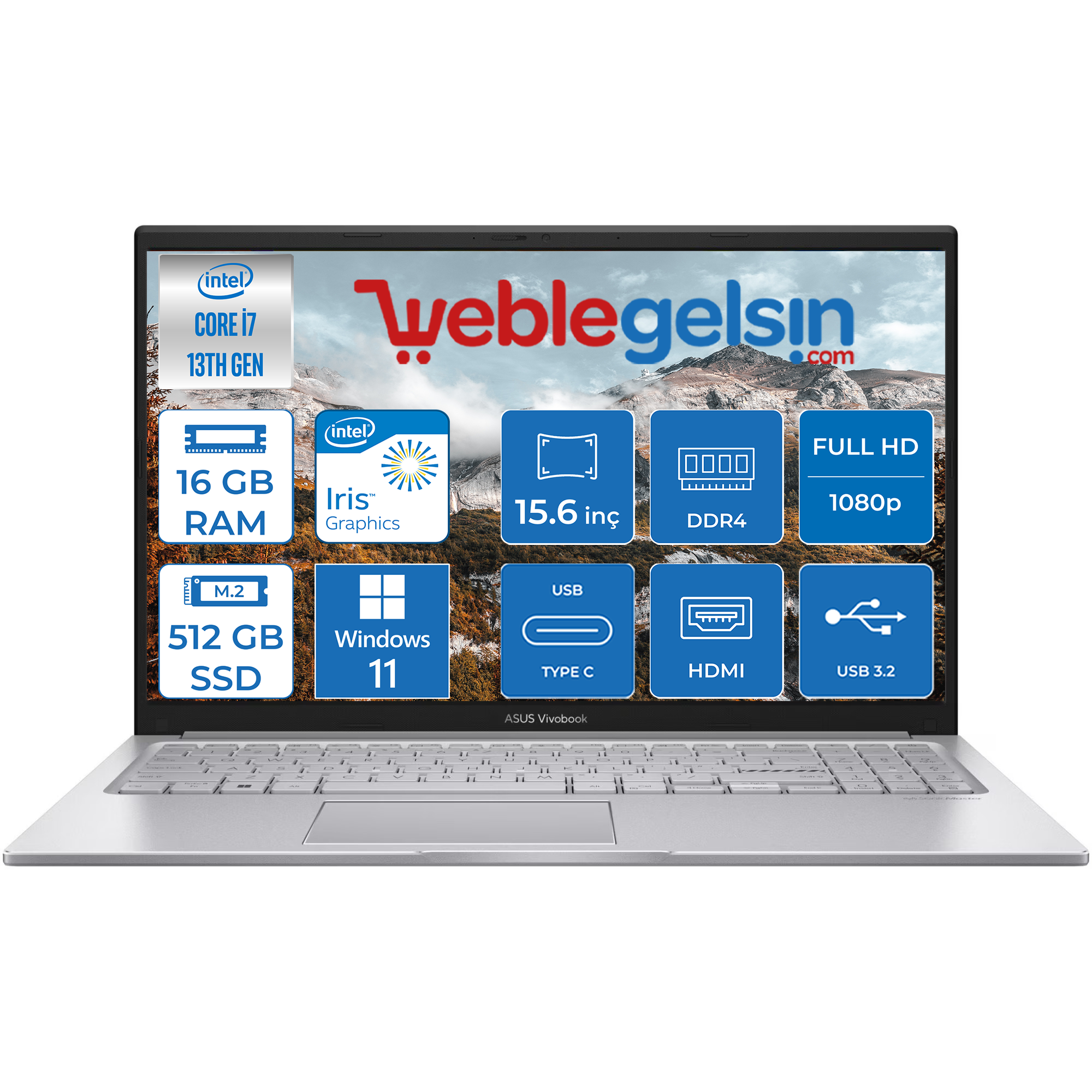 【新品未開封】15.6型 ASUS VivoBook i7 16GB 512GB Asus Vivobook X1502 Intel Core 5 16GB 512GB Freedos 15.6 Fiyatı
