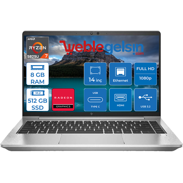 Hp Elitebook 645 G9 Amd Ryzen 7 5825U 8GB 512GB SSD Amd Radeon™ Grafik 14
