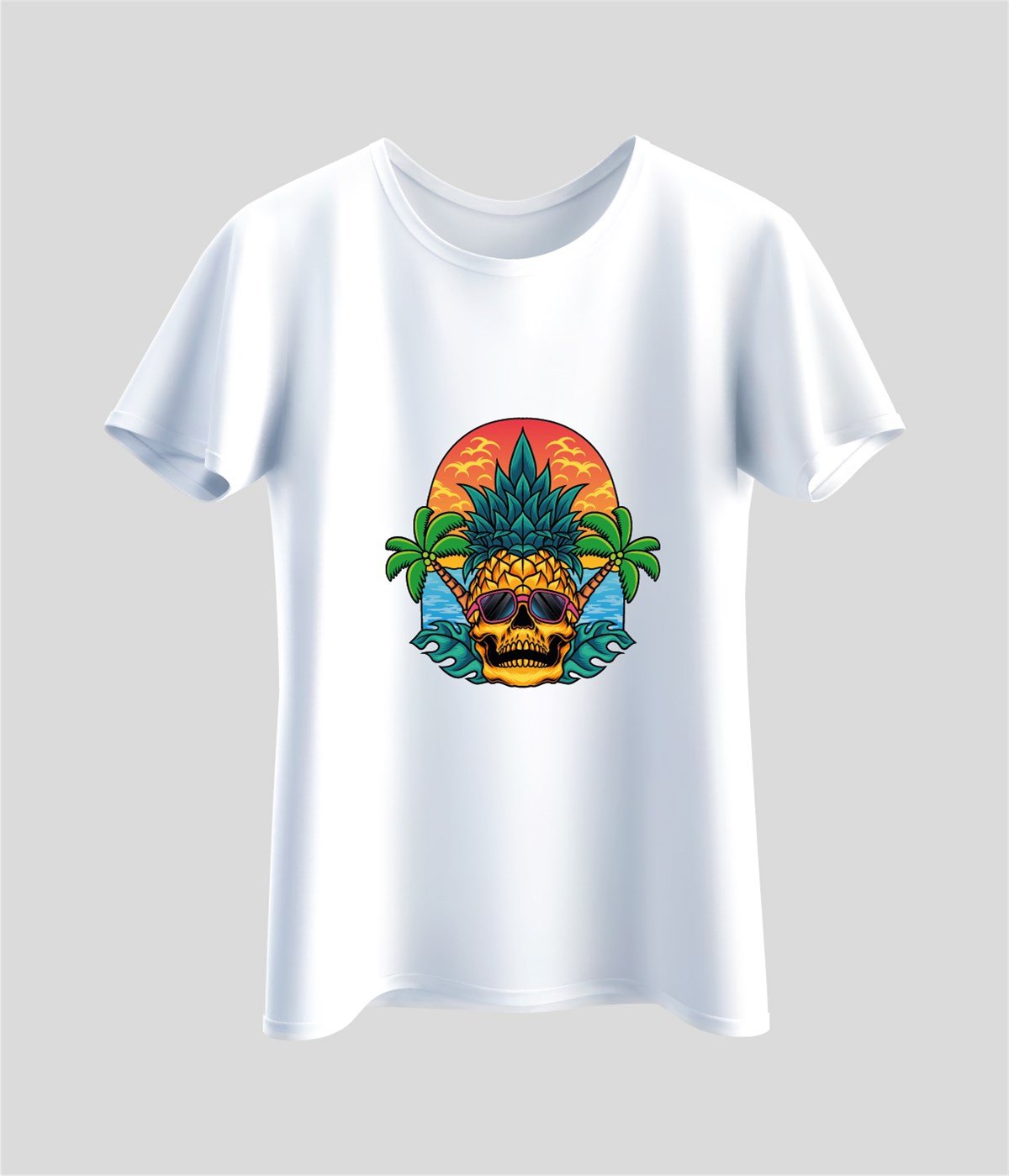 Ananas Kurukafa Baskılı T-Shirt