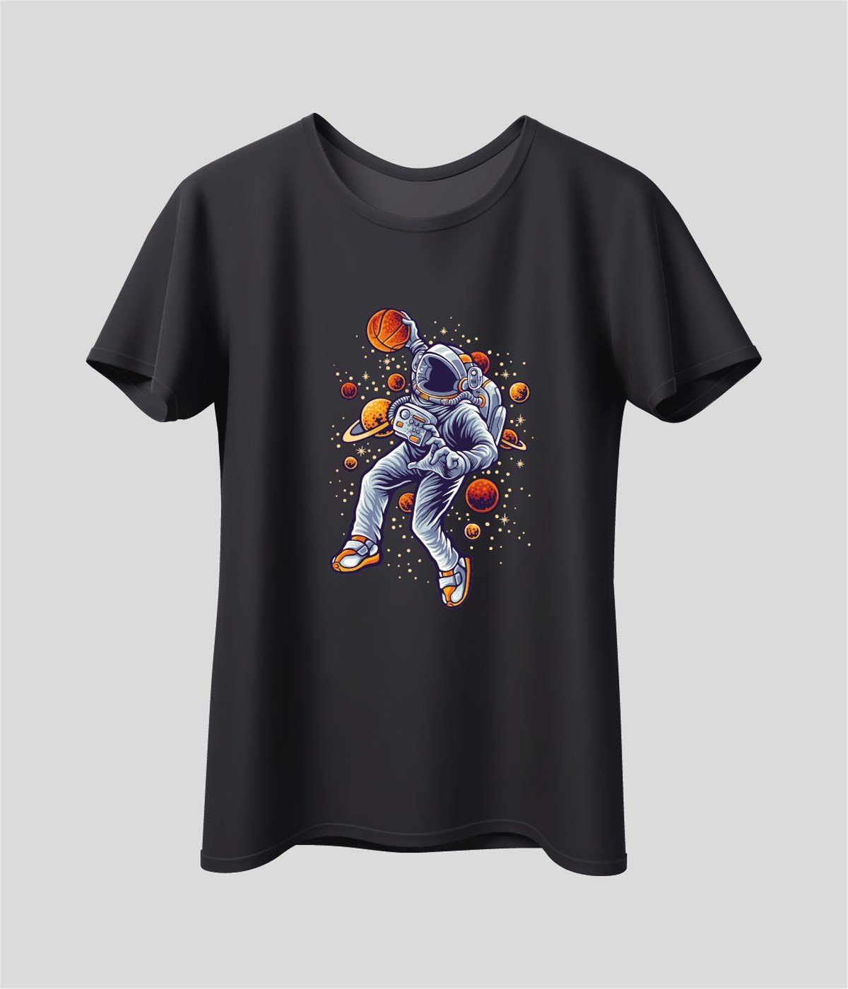 Astronot Basketbol Uzay Baskılı Unisex T-Shirt