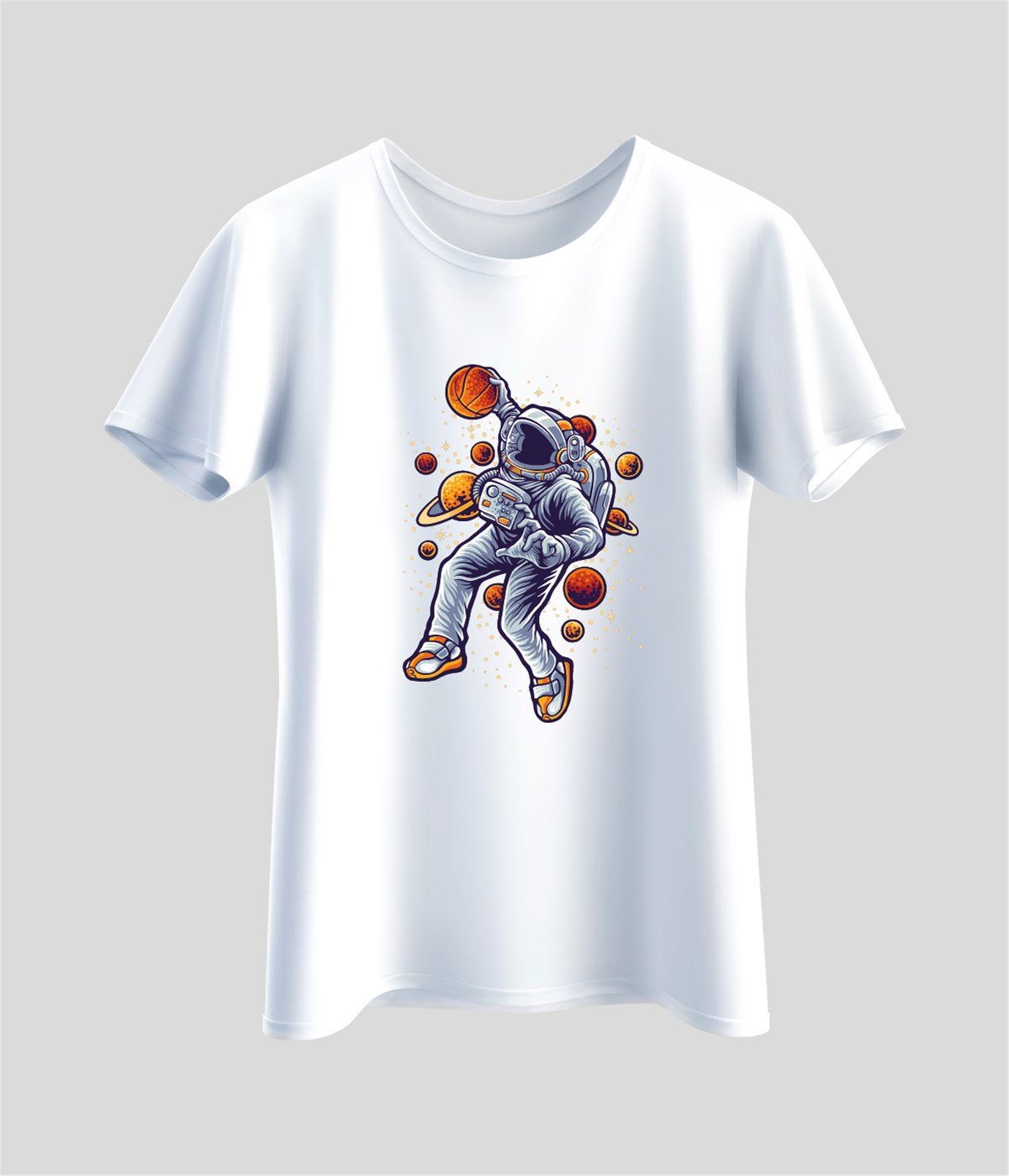 Astronot Basketbol Uzay Baskılı Unisex T-Shirt