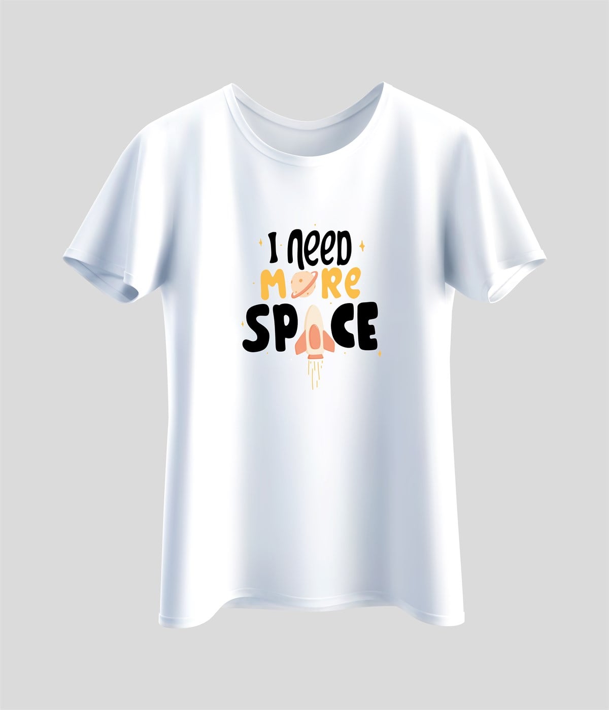 I Need More Space Yazılı Baskılı T-Shirt