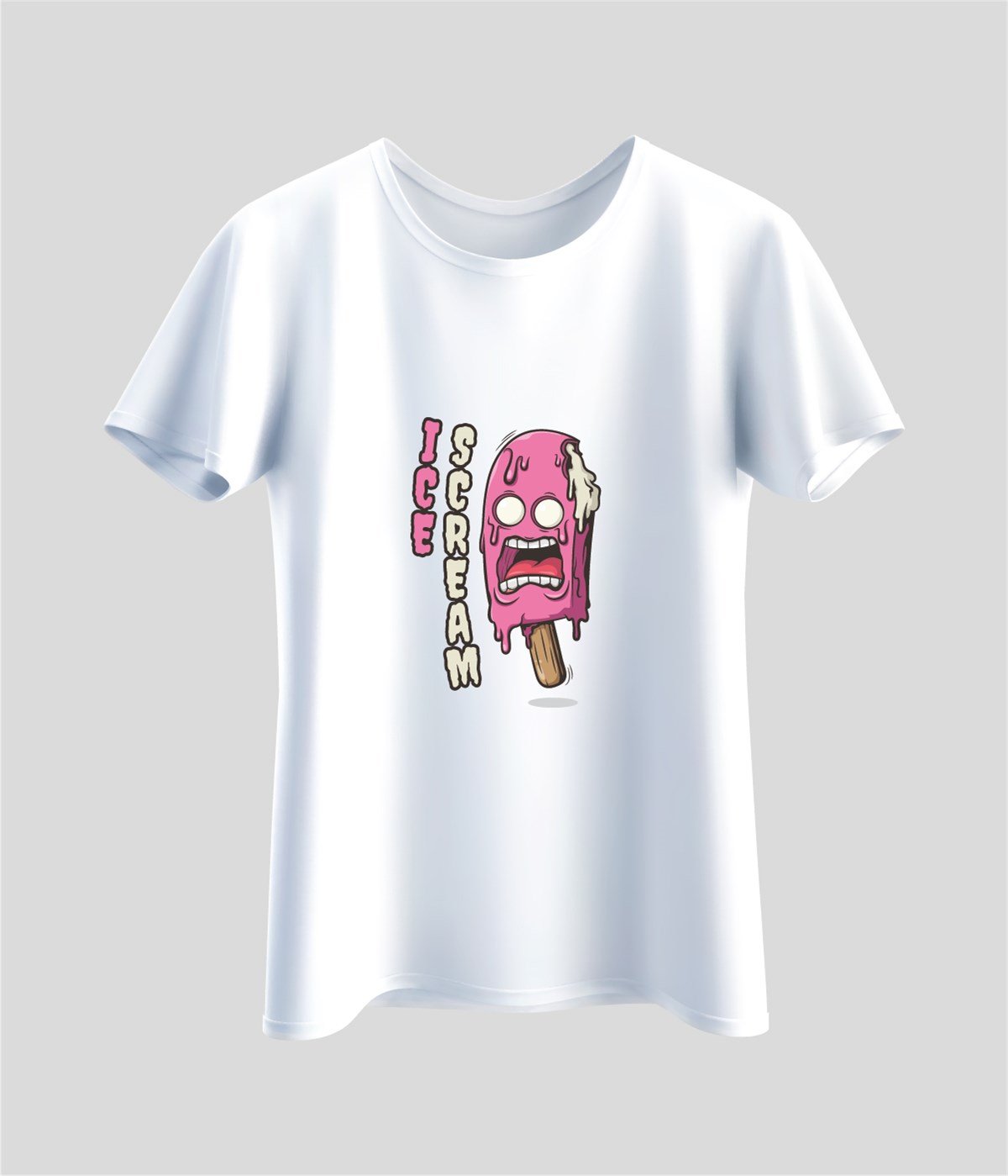 Ice scream Baskılı T-Shirt