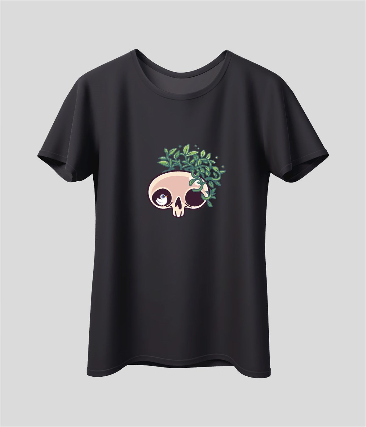 Kurukafa Karikatür Baskılı T-Shirt