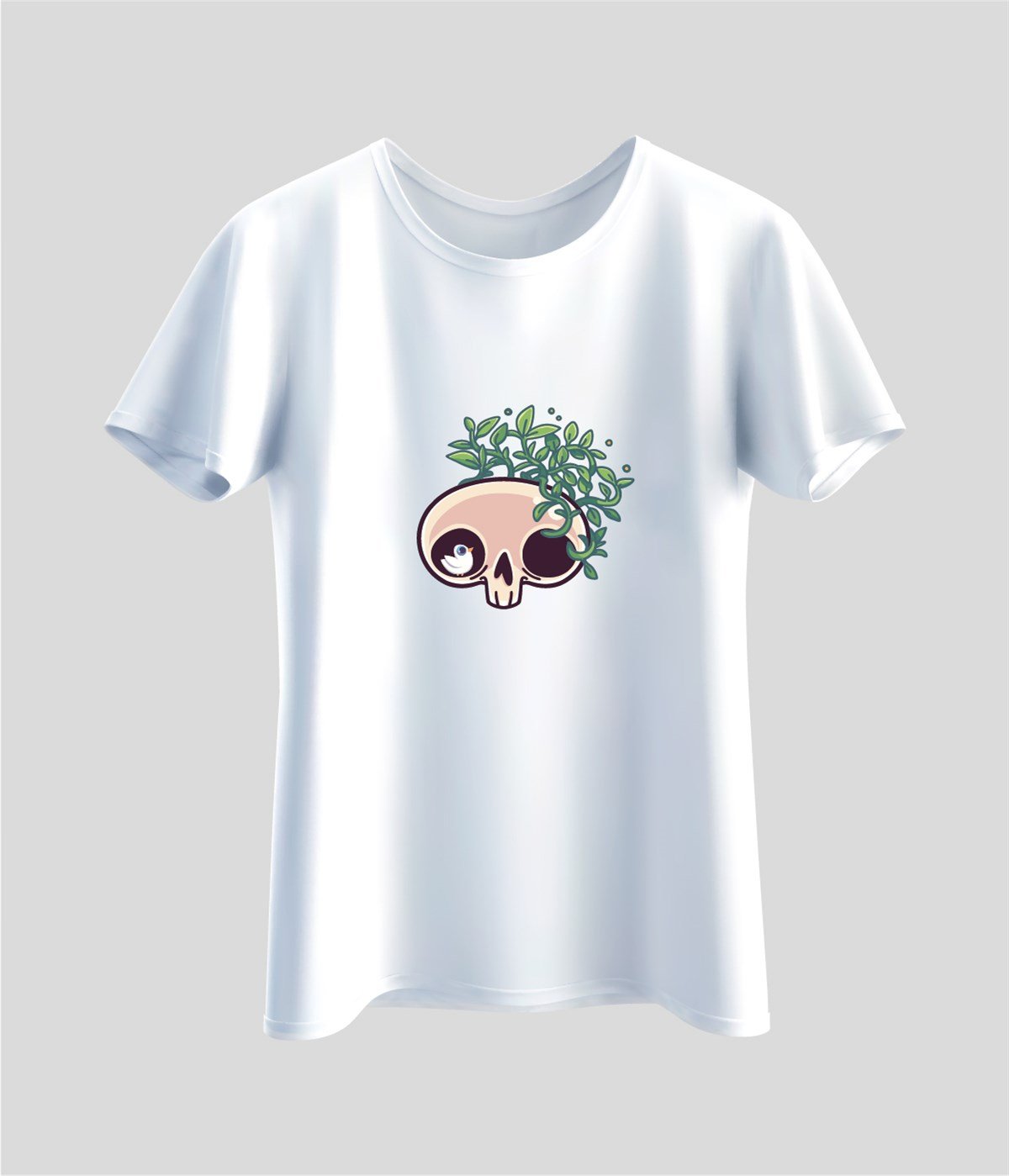 Kurukafa Karikatür Baskılı T-Shirt