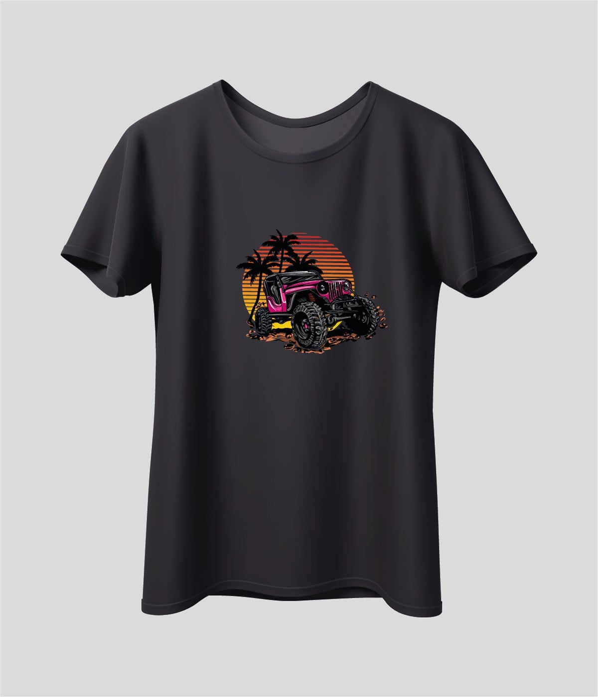 Offroad Car Baskılı T-Shirt