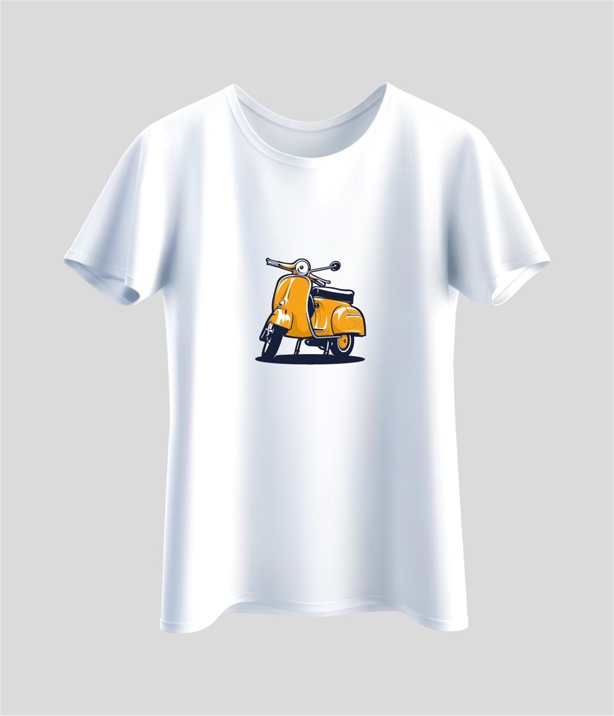 Turuncu Vespa Baskılı Unisex T-Shirt