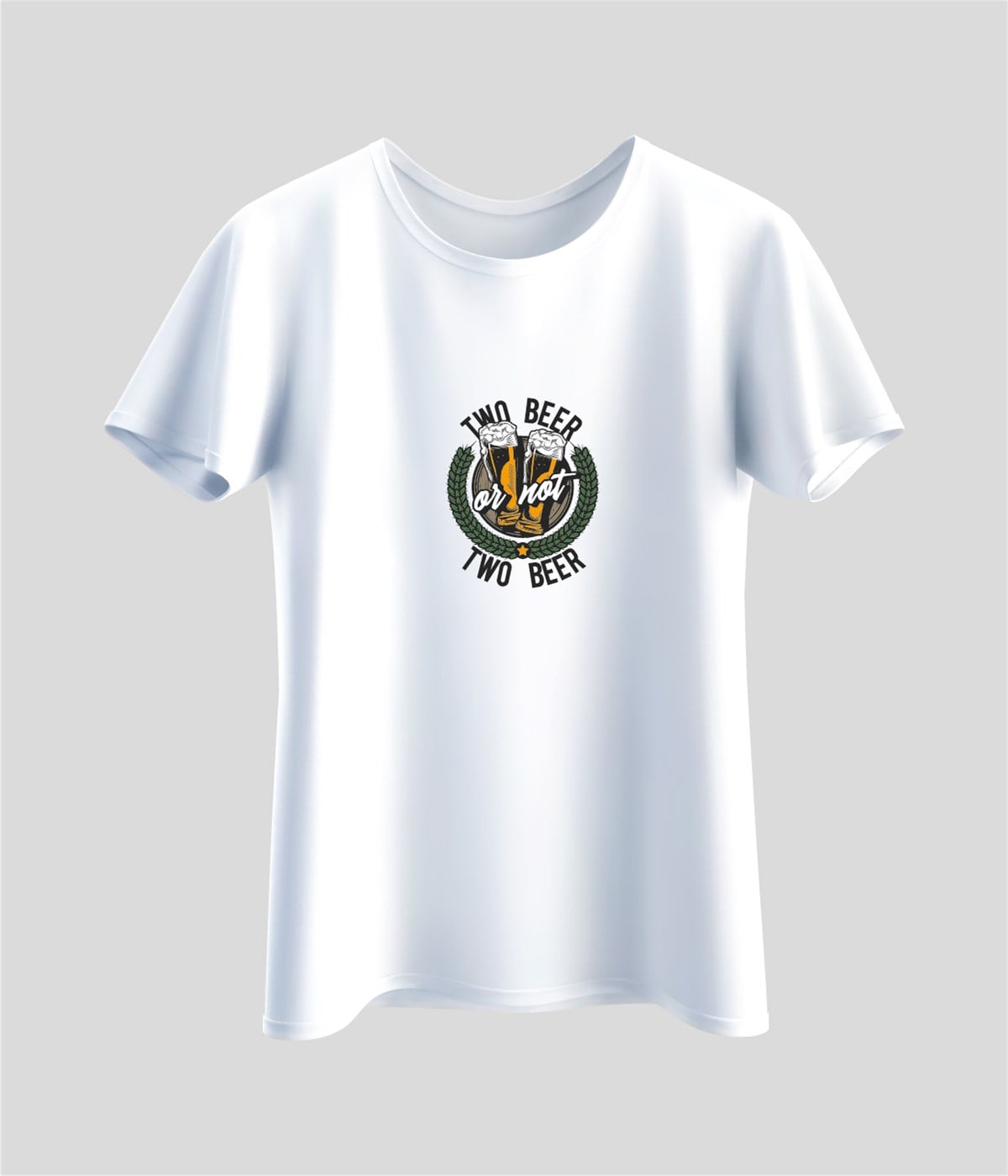 Two Beer or Not Two Beer Baskılı espirili T-Shirt
