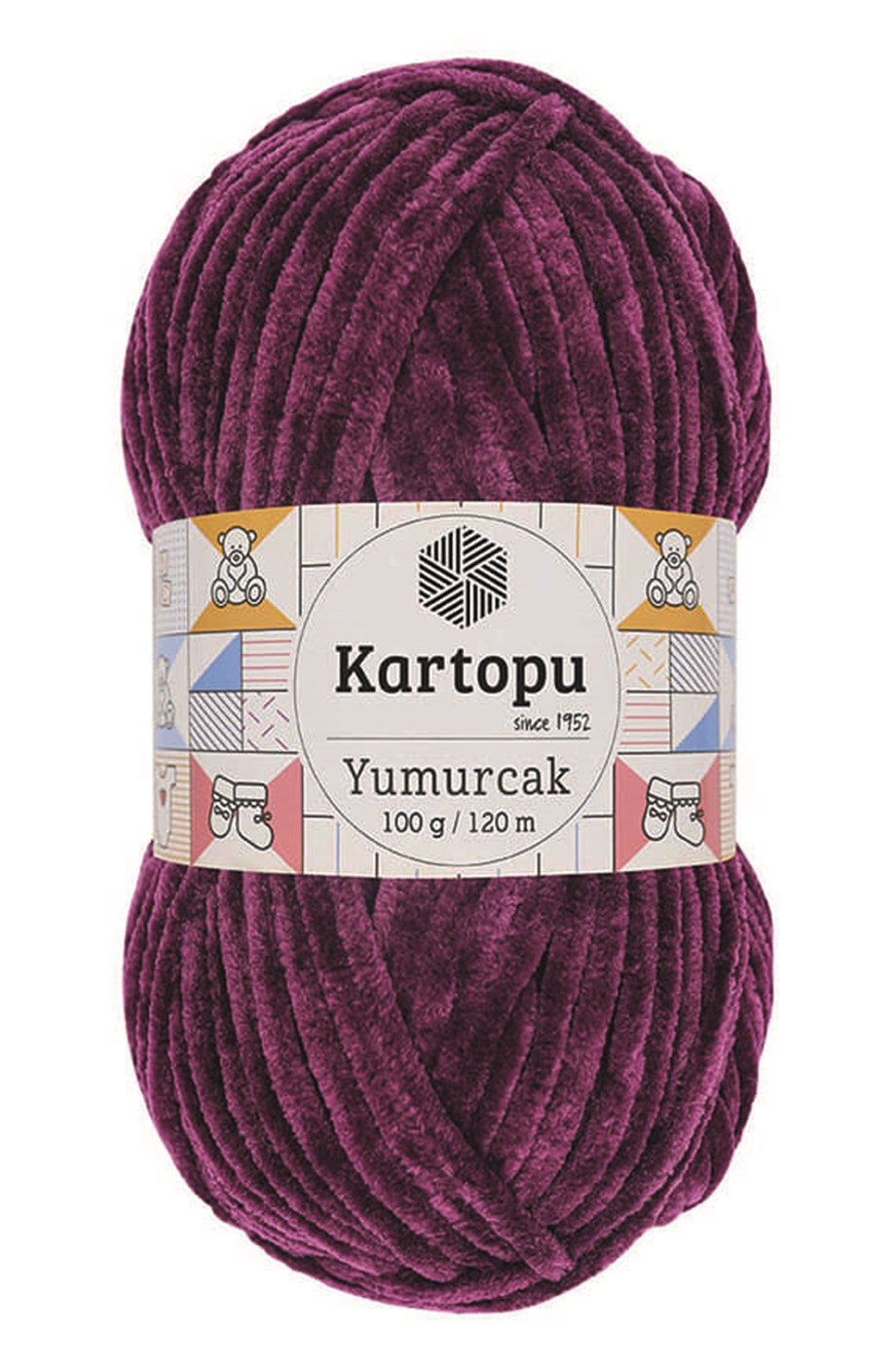 Kartopu Yumurcak K726 Mürdüm Kadife El Örgü İpi