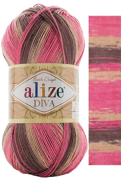 Alize Diva Batik 7829 Merserize El Örgü İpi