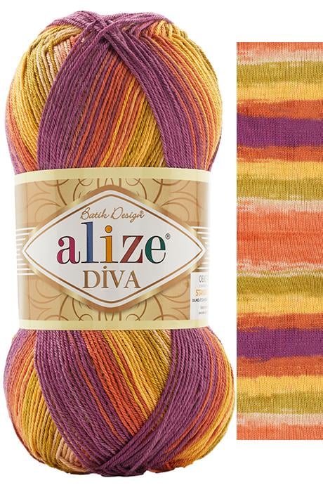 Alize Diva Batik 8027 Merserize El Örgü İpi