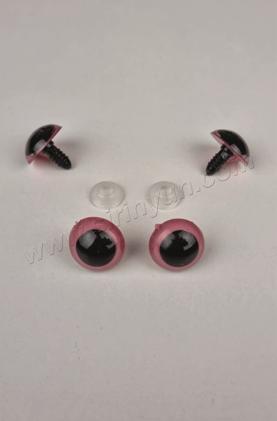 Vidalı Pembe Amigurumi Gözü 20 mm 3 Çift