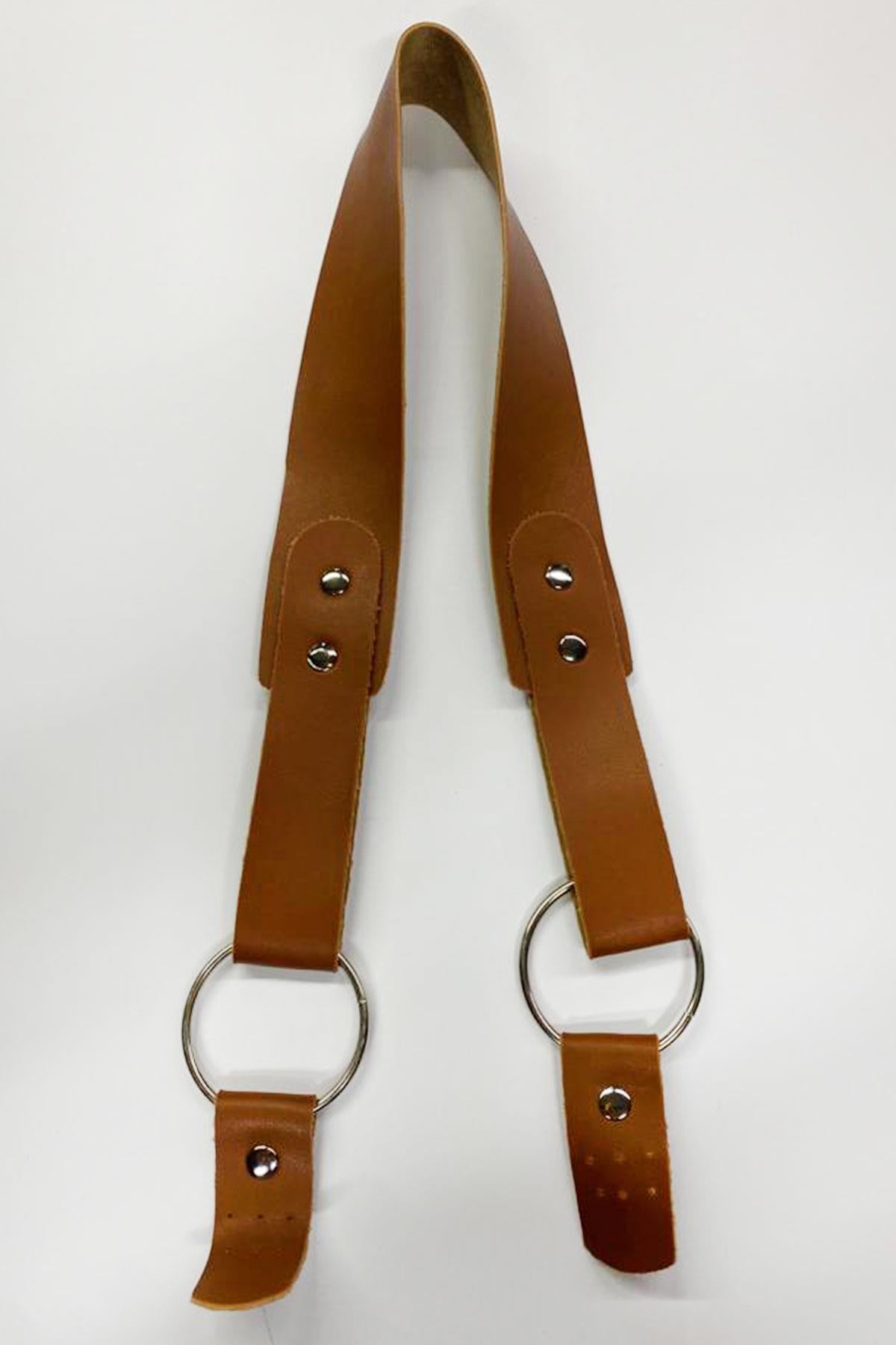 Dikilebilir Deri Çanta Sapı 70 cm Taba