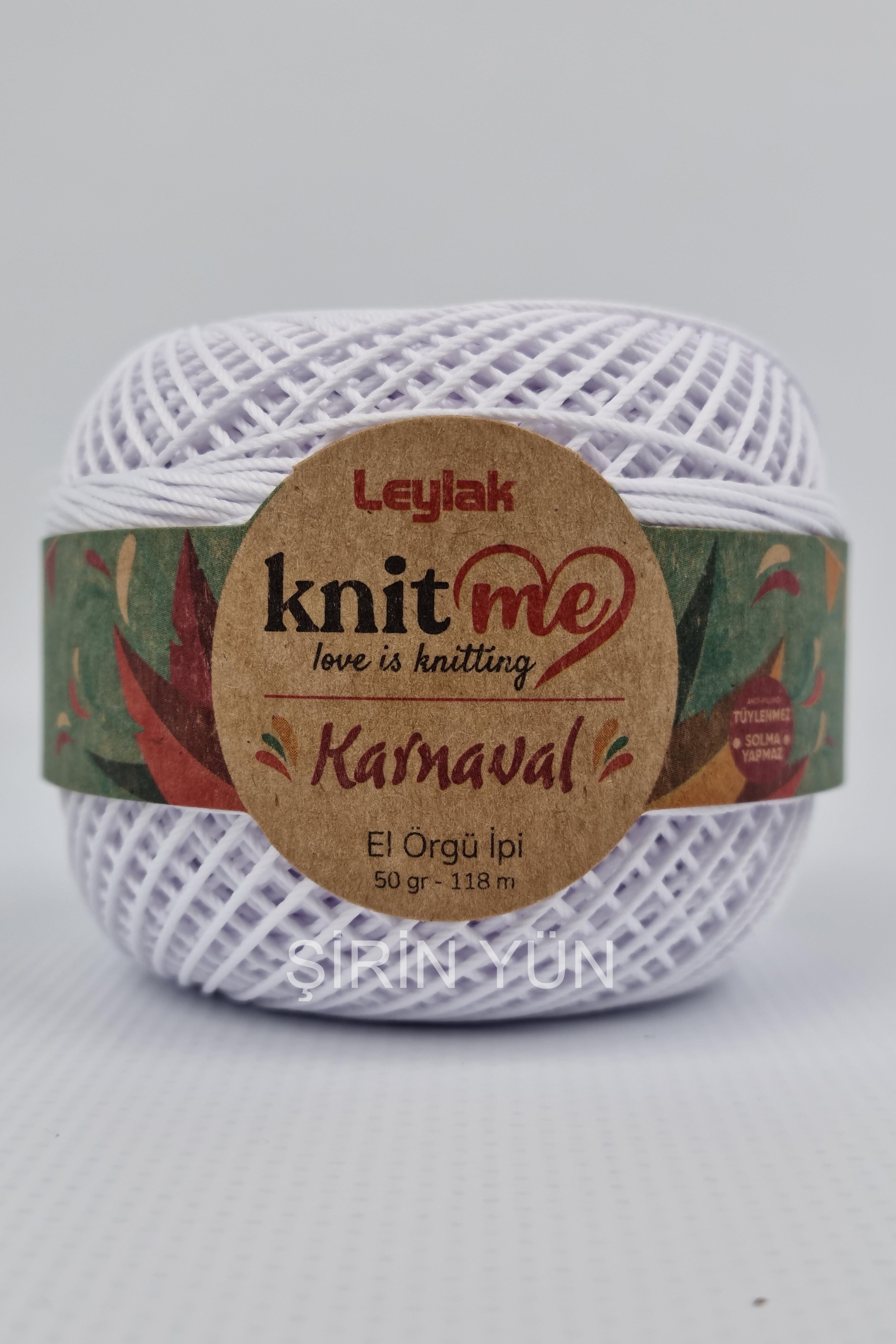 Knitme Karnaval Örgü İpi 50 Gram 118 Metre 20 Kat Kar Beyazı
