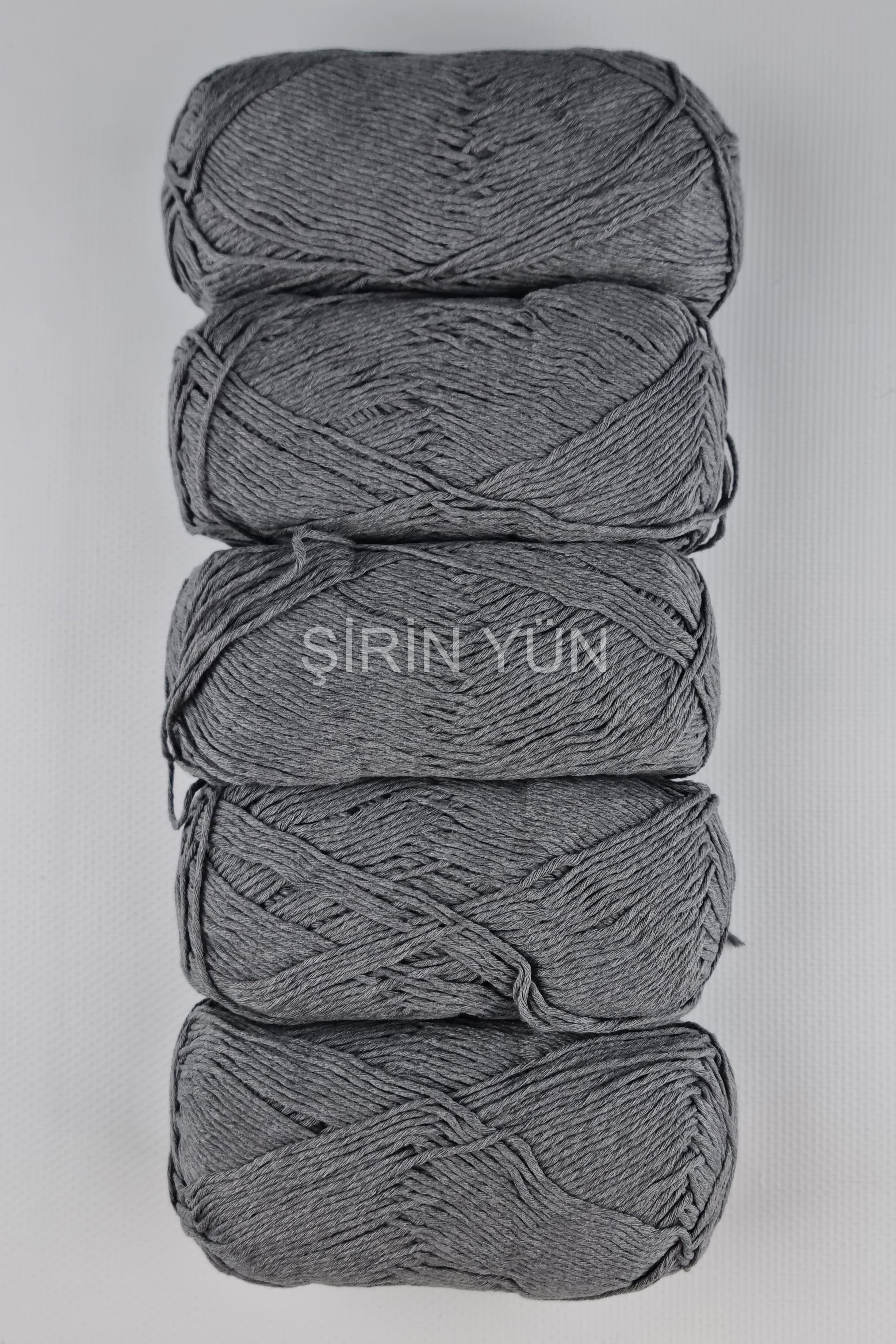 Natural Cotton El Örgü İpi 5'li Paket Koyu Gri
