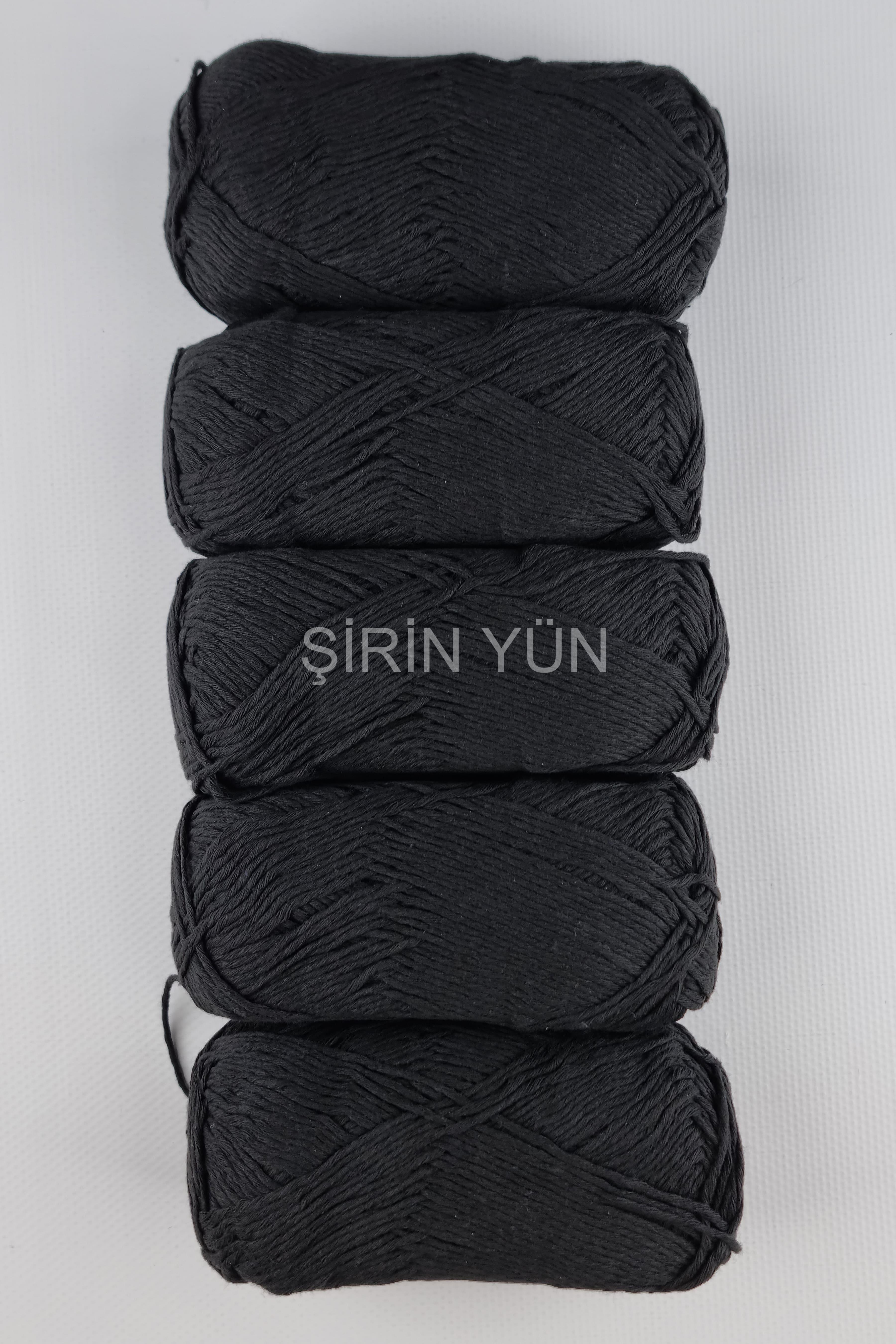 Natural Cotton El Örgü İpi 5'li Paket Siyah