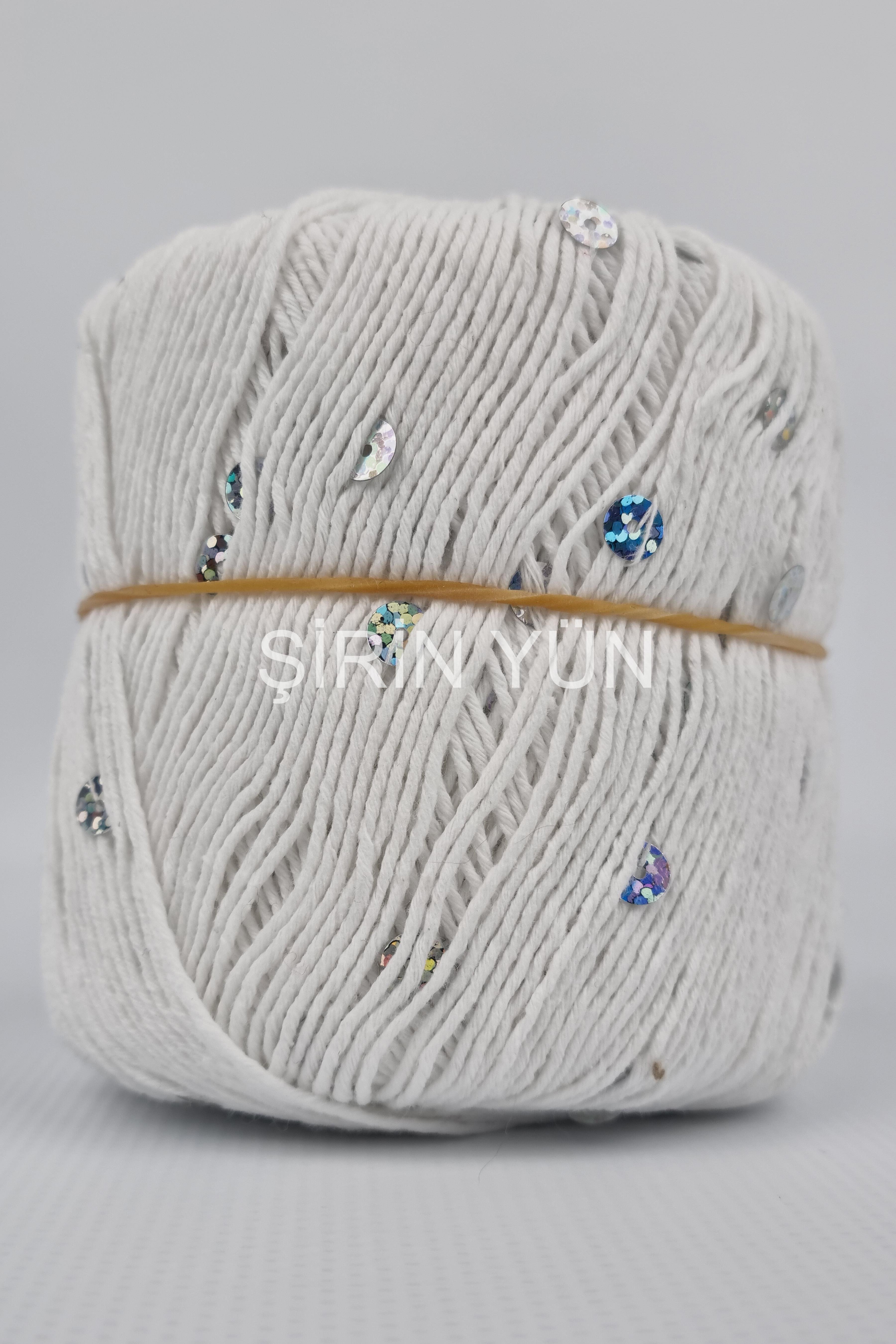 Pullu Örgü İpi 50 Gram 100 Metre Beyaz 1306