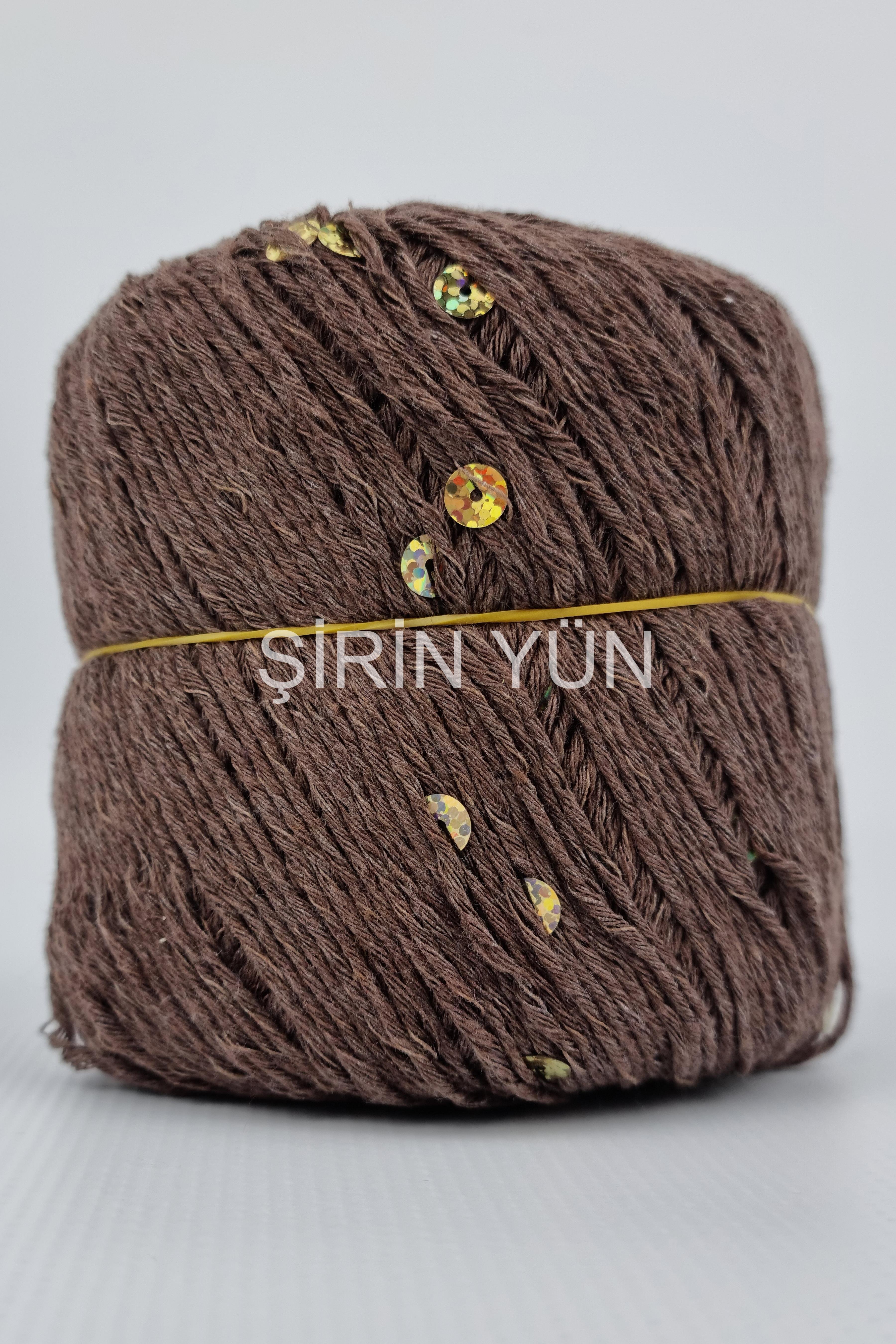 Pullu Örgü İpi 50 Gram 100 Metre Kahverengi 2303