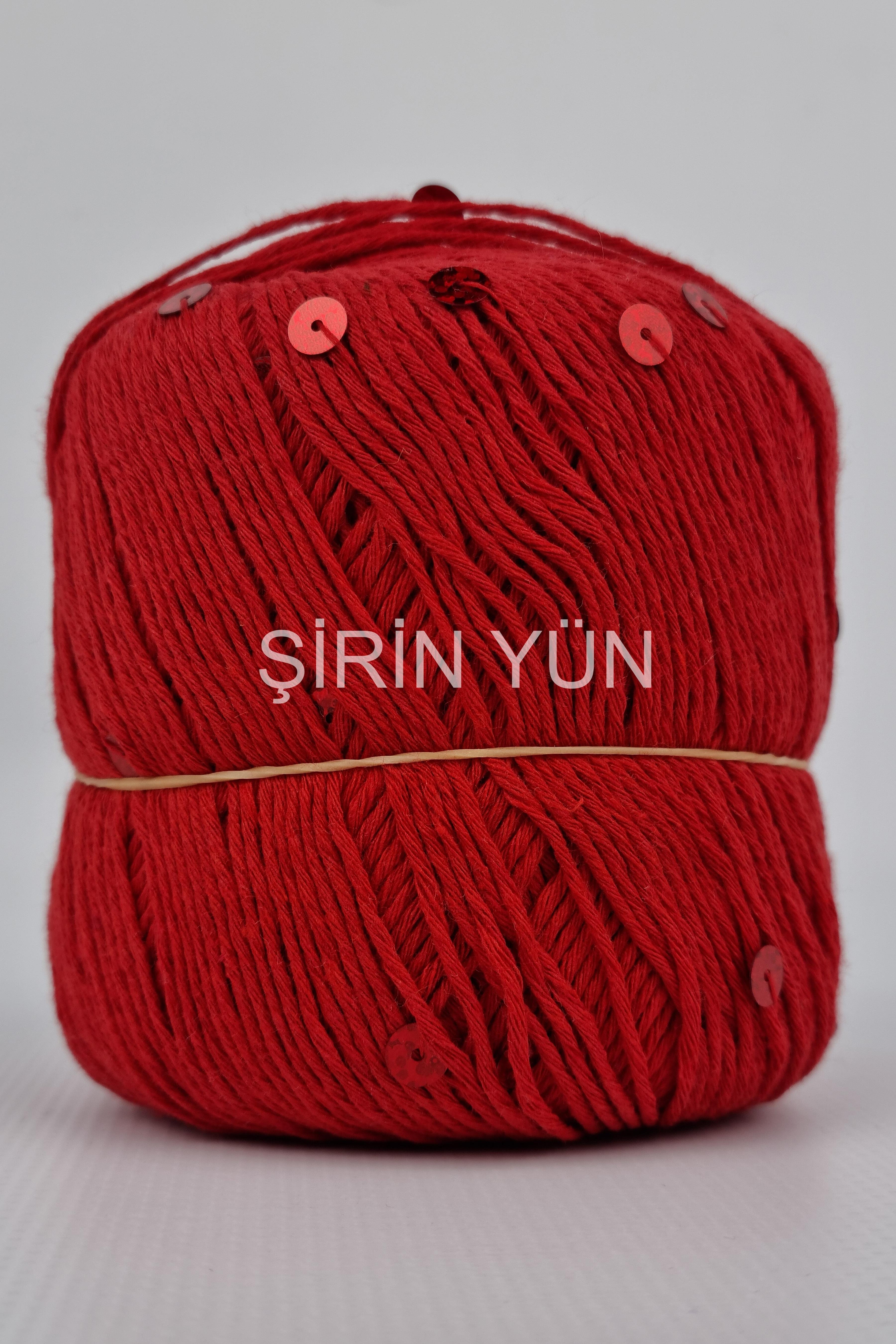 Pullu Örgü İpi 50 Gram 100 Metre Kırmızı 3401