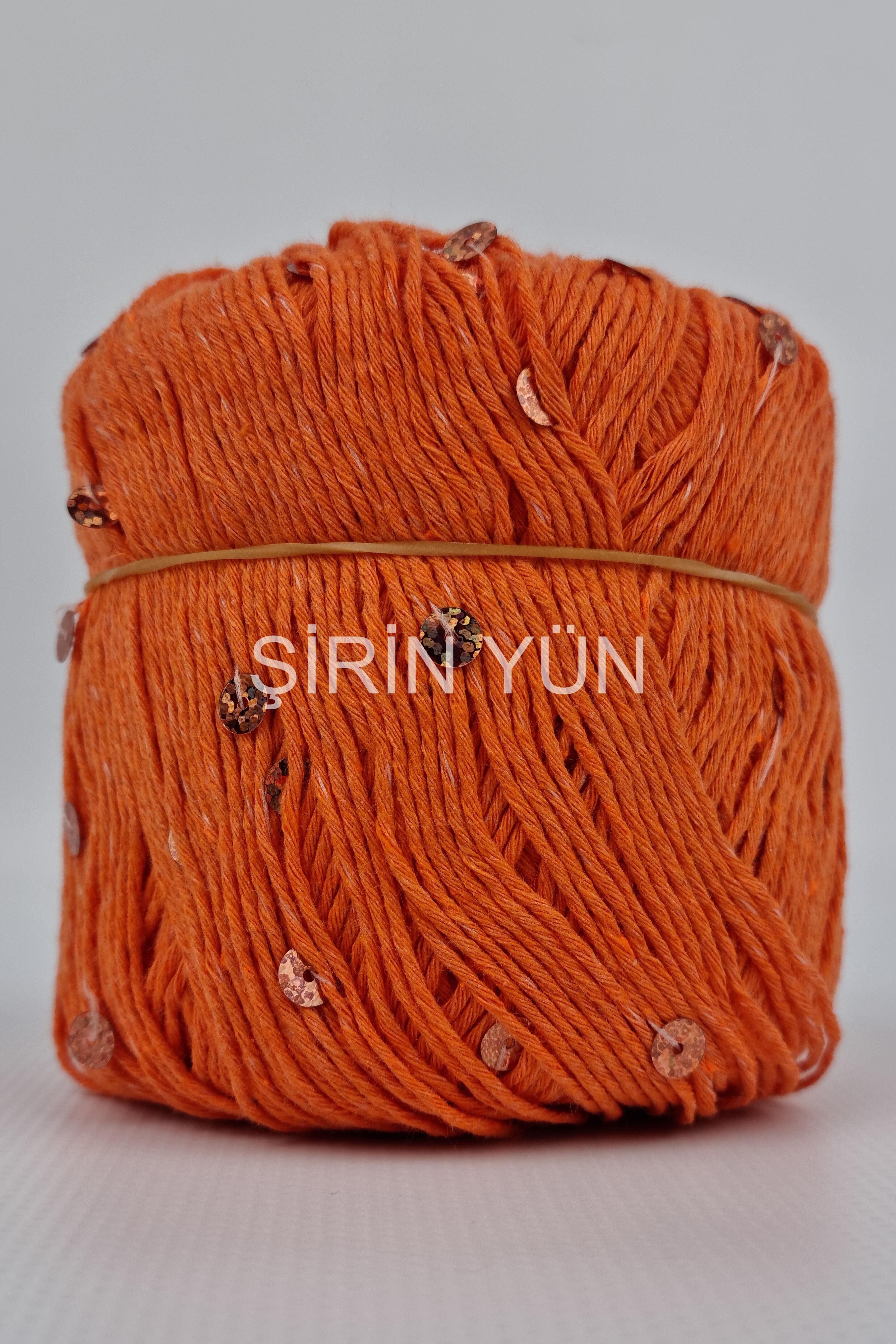 Pullu Örgü İpi 50 Gram 100 Metre Turuncu 3702